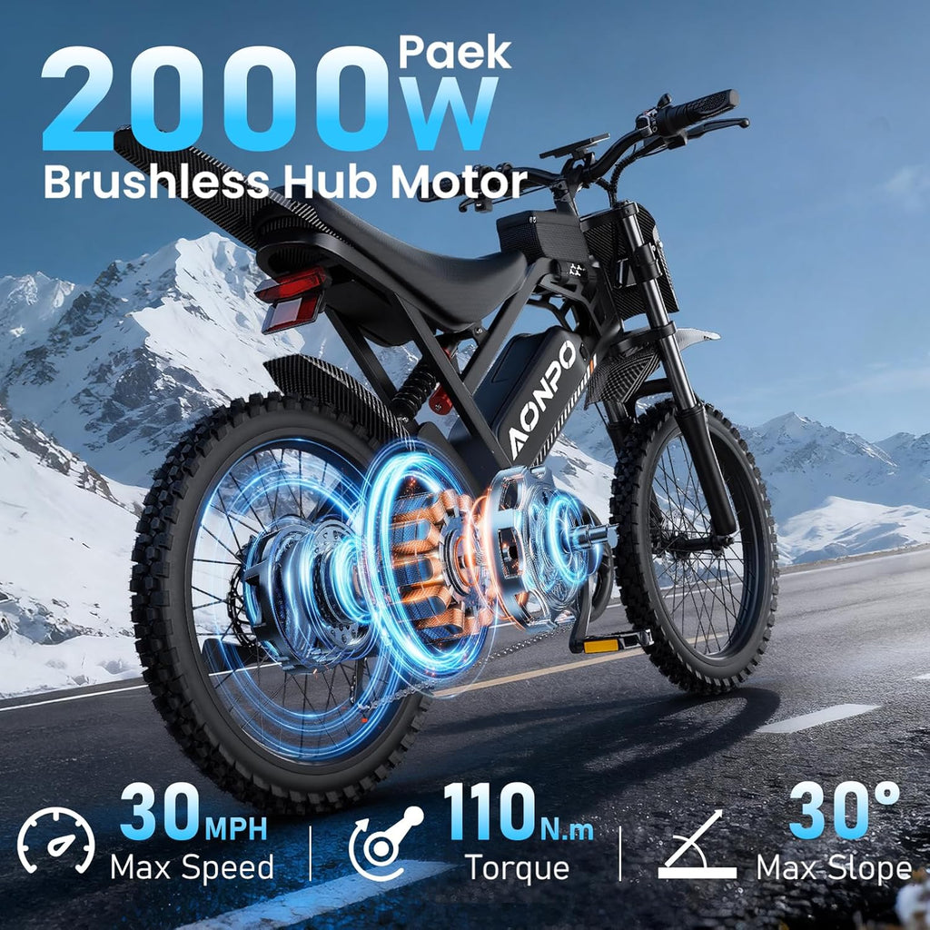 Peak 2000W/3000W Off-Road Electric Dirt Bike | High-Capacity All-Terrain E-Bike