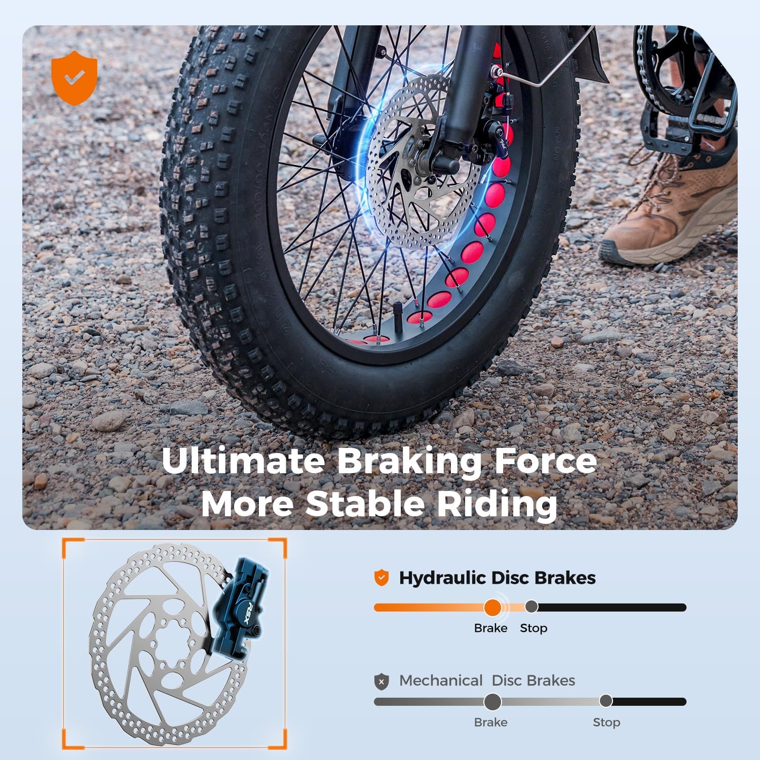 Foldable All-Terrain Fat Tire Electric Bike – 1800W Peak High-Torque Motor, 100N·m Torque, 20" x 4" Fat Tires, Dual Suspension, UL 2849 Certified