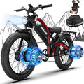 5000W Peak Dual Motor Off-Road Electric Bike – 26" All-Terrain Fat Tire E-Bike with Full Suspension