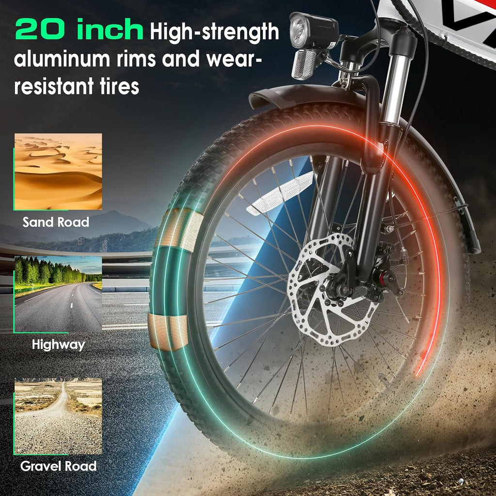 Peak 750W Foldable Fat Tire Electric Bike for Adults – 20" x 2.4" Commuter E-Bike with Removable 48V Battery & UL 2849 Certification