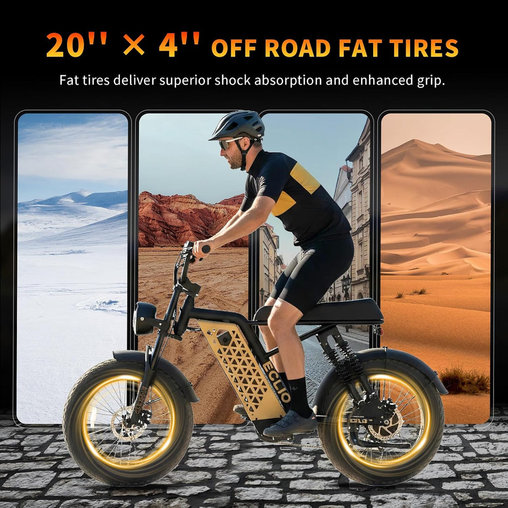 1200W Peak Adult Electric Mountain Dirt Bike | 20" Fat Tire Full-Suspension E-Bike