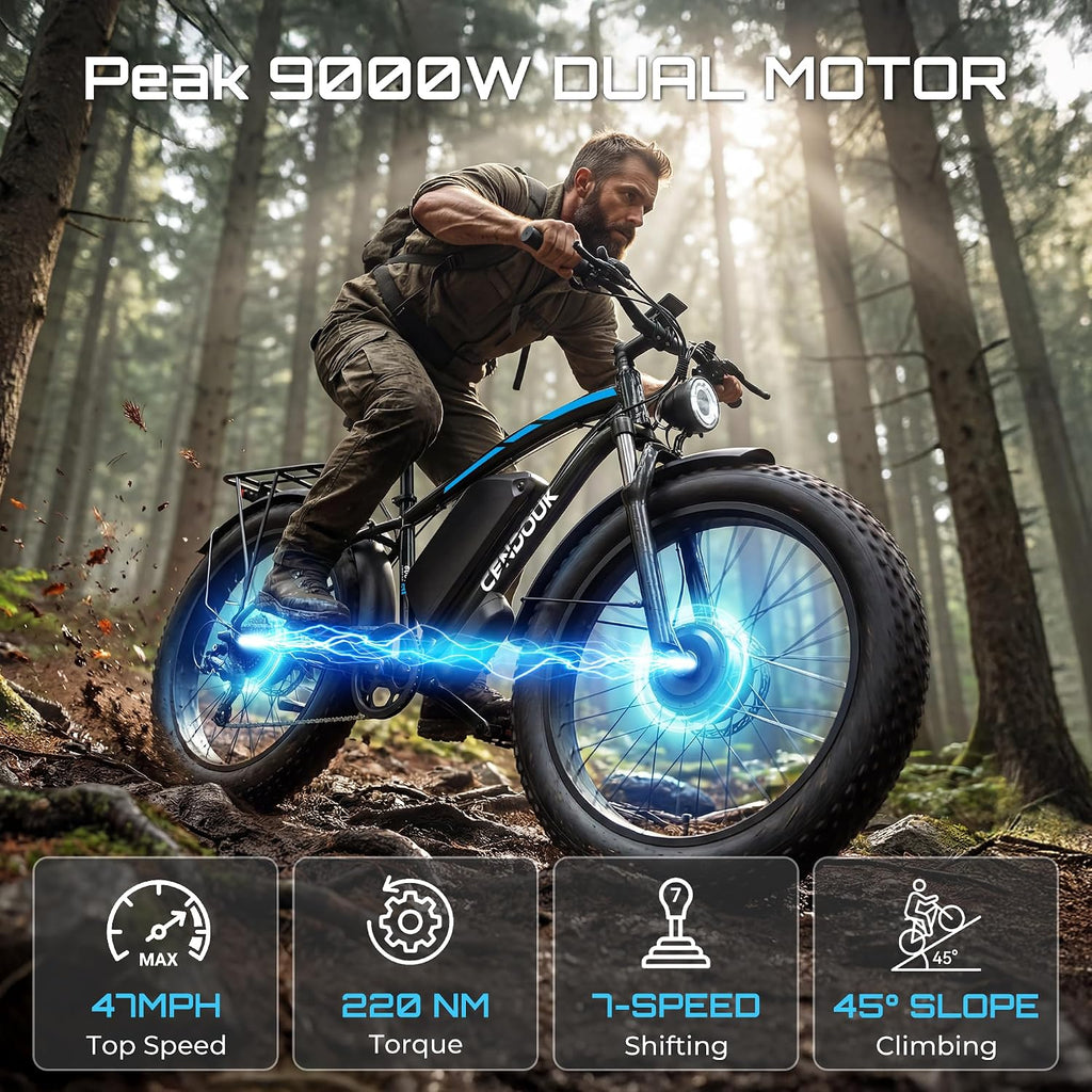 9000W Peak Dual-Motor Off-Road Fat Tire Electric Bike