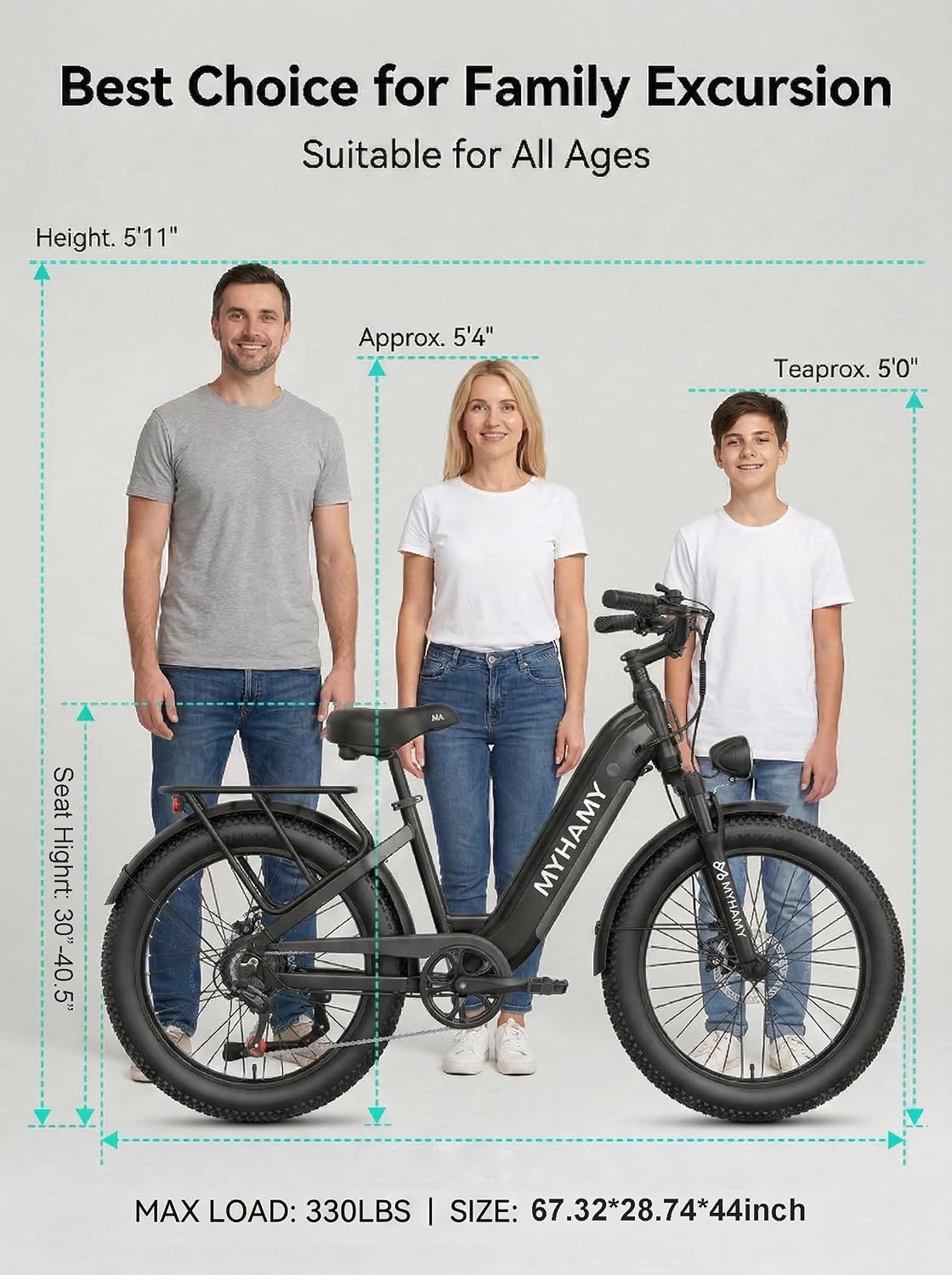 2000W Peak Electric Bike for Adults, 48V 18Ah