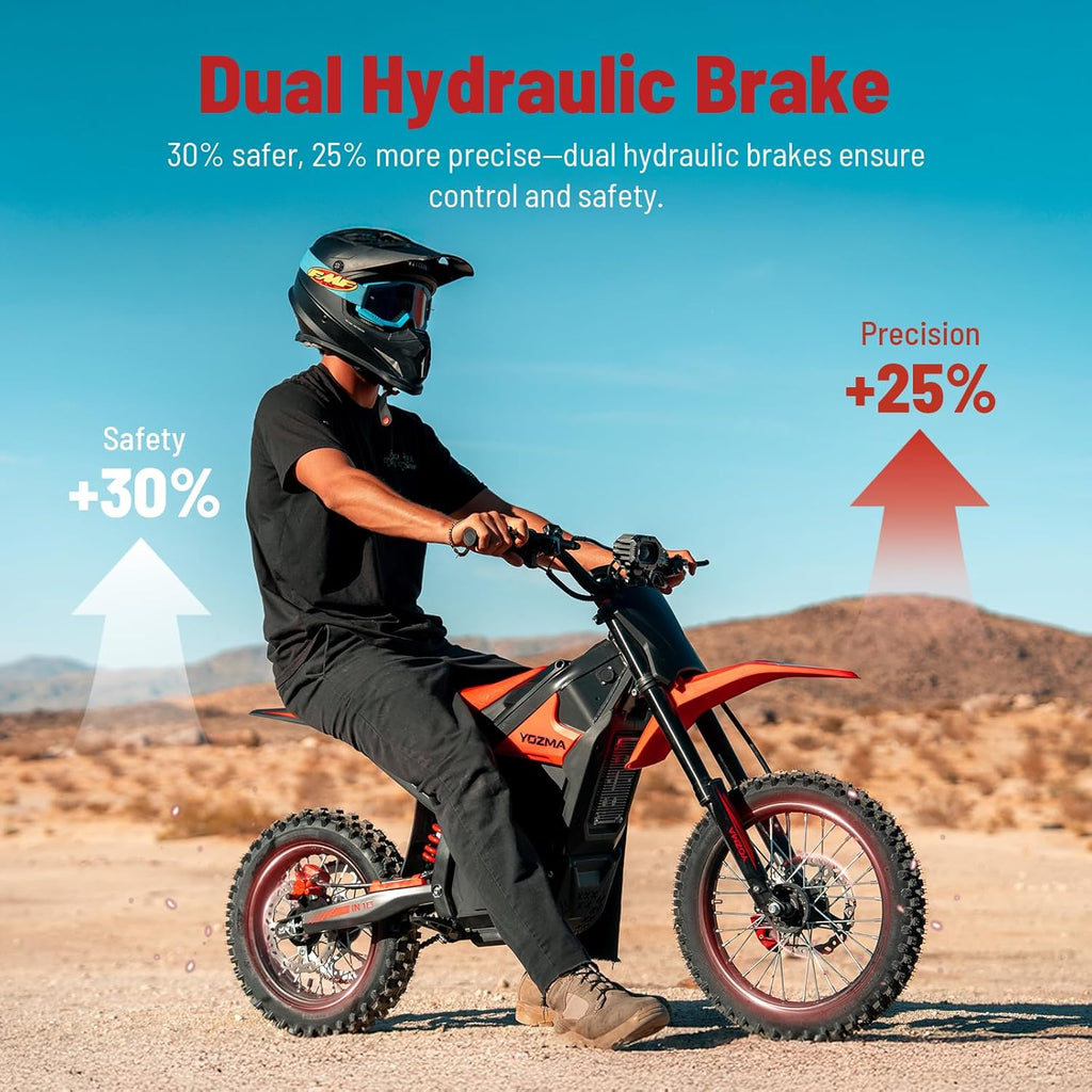 Off-Road Electric Mini Dirt Bike for Teens & Adults – 2600W Peak High-Torque Motor, 1123.2Wh Removable Battery, Dual Hydraulic Brakes, Full Suspension E-Motorcycle