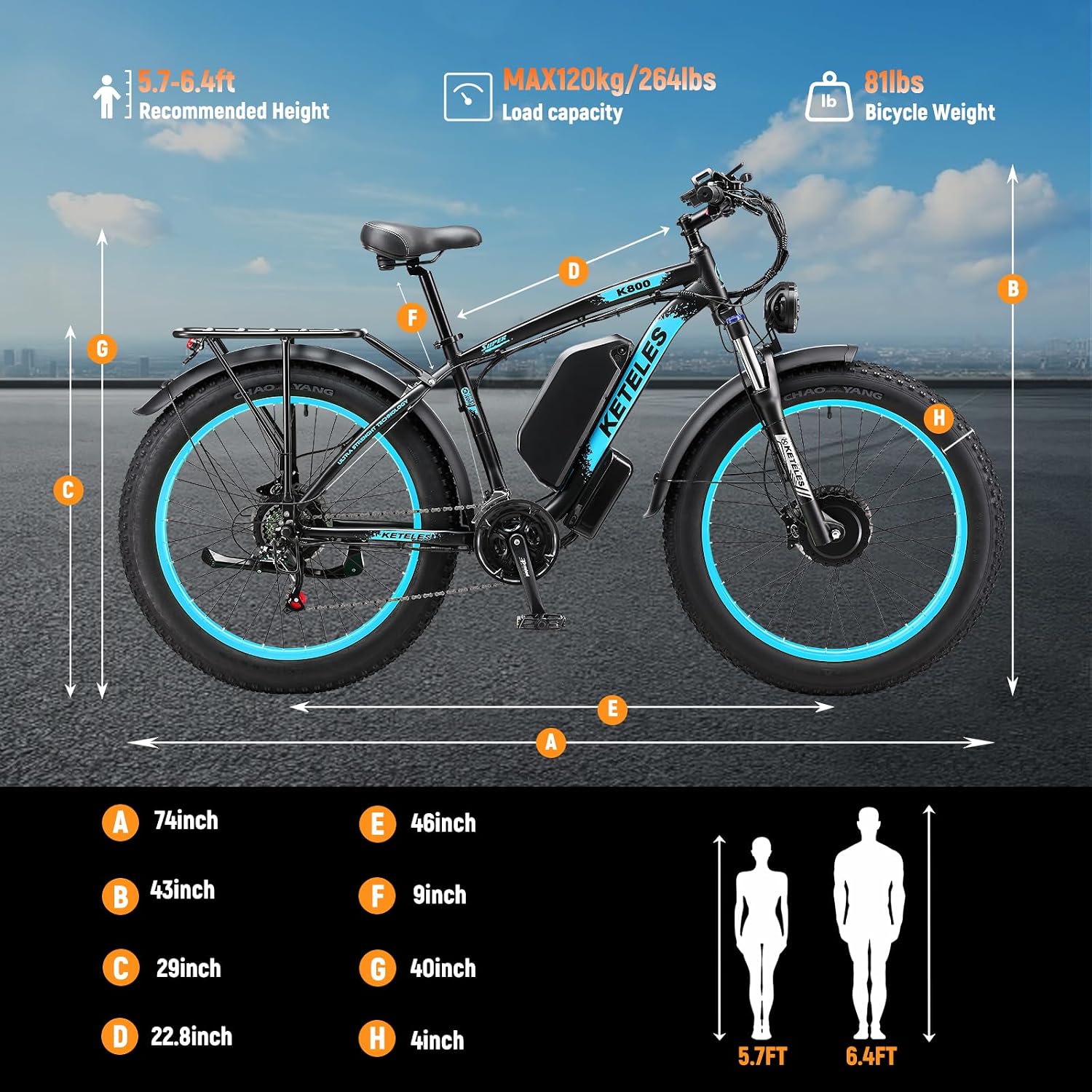 AWD Dual-Motor All-Terrain Electric Bike | Peak 4000W 26" Fat Tire Adult E-Bike