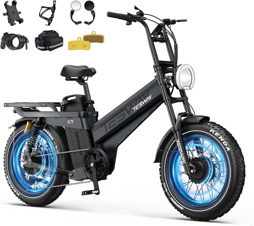 3600W Dual-Motor Full-Suspension 20" Fat Tire Electric Bike for Adults – 52V 60Ah Ultra Long-Range Commuter & Off-Road E-Bike