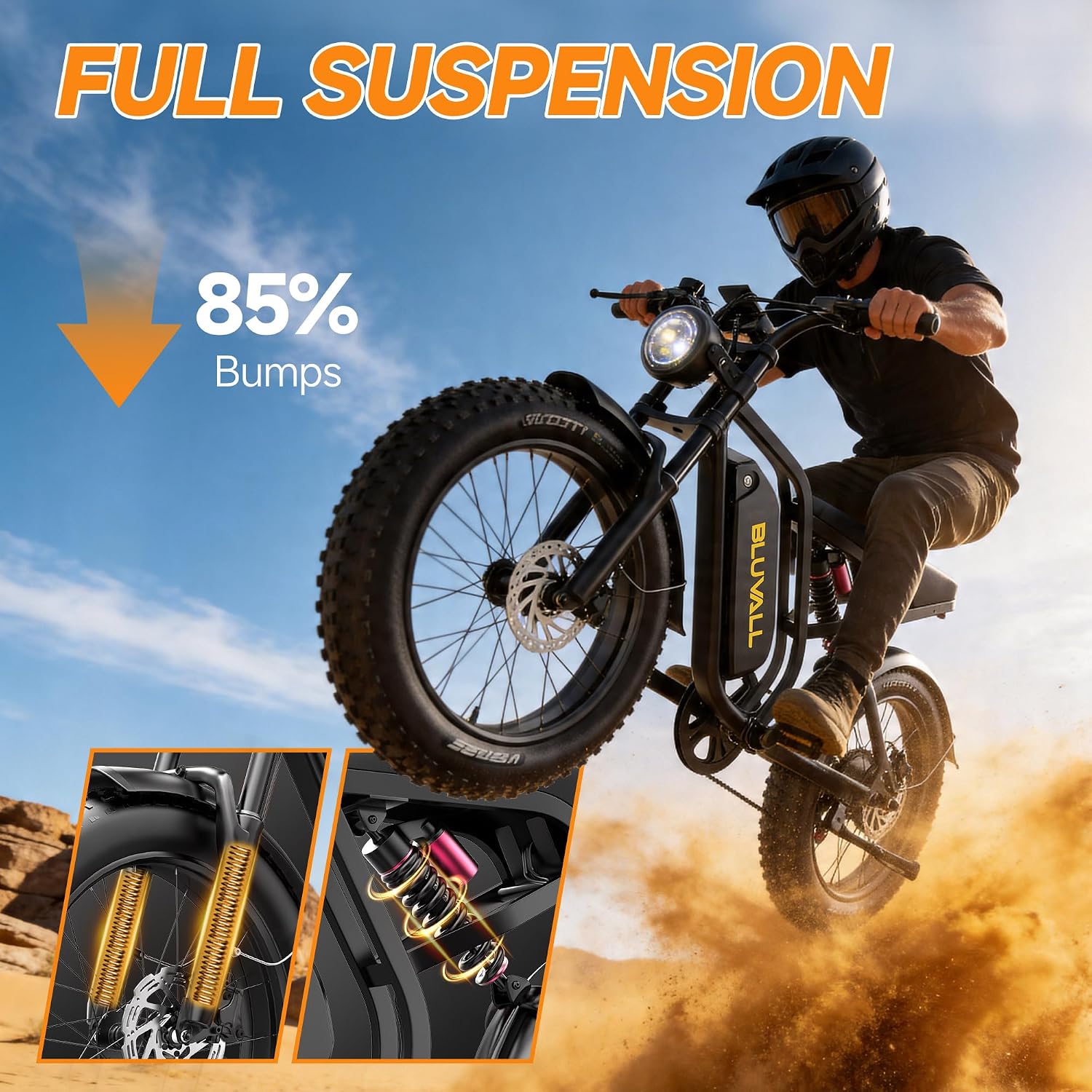 20" All-Terrain Full Suspension Fat Tire Electric Bike