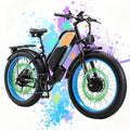 Q7 Peak 4000W Electric Bike for Adults - Dual Motor, 48V 22.4Ah Battery 24'' x 4'' Fat Tire Electric Bike, 38MPH 80Mile Range, 7-Speed, Cruise Control, Hydraulic Disc Brakes Ebike