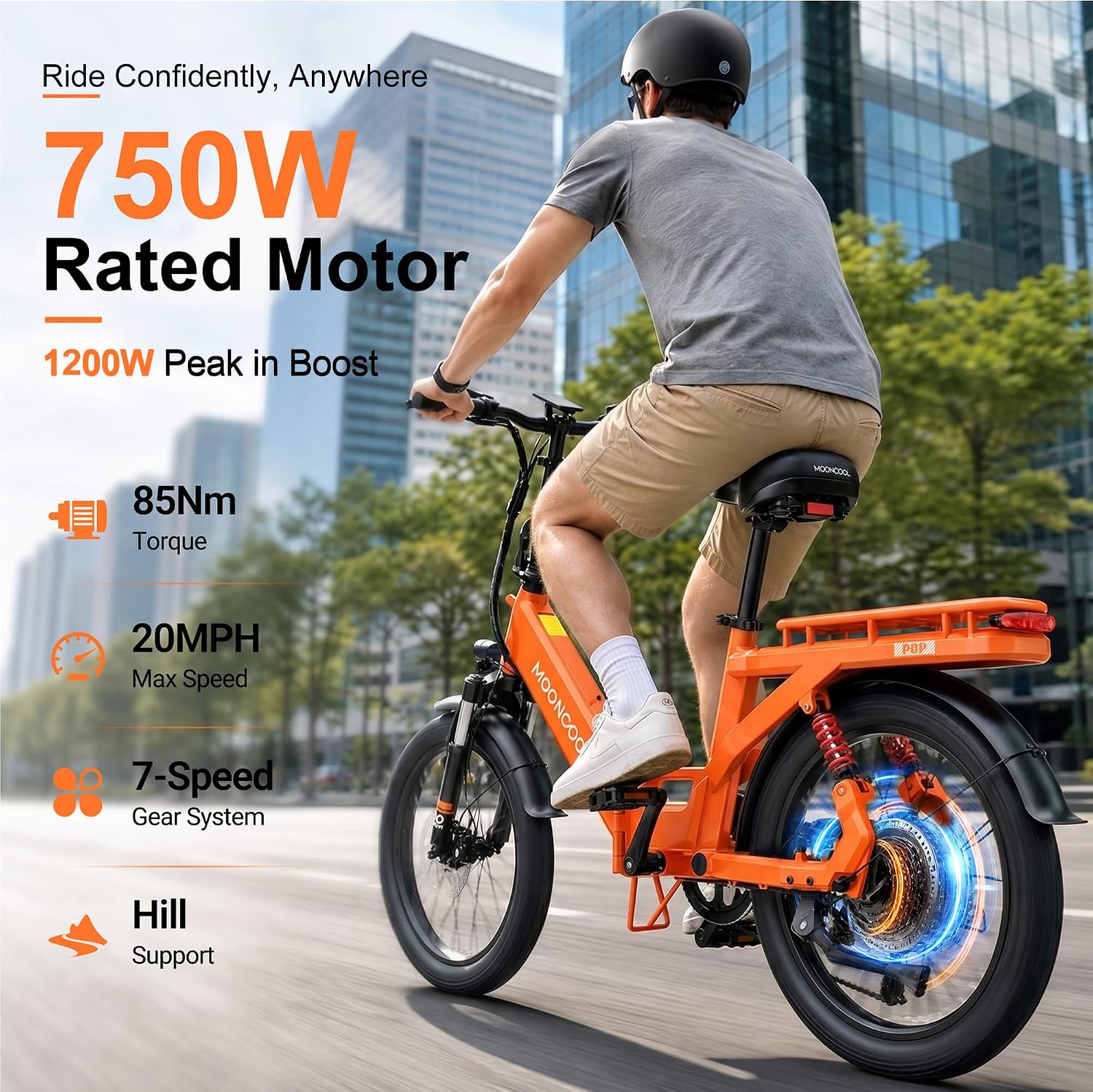 750W Folding Fat Tire Electric Bike for Adults | 48V Removable Battery, Full Suspension, Hydraulic Disc Brakes & 7-Speed