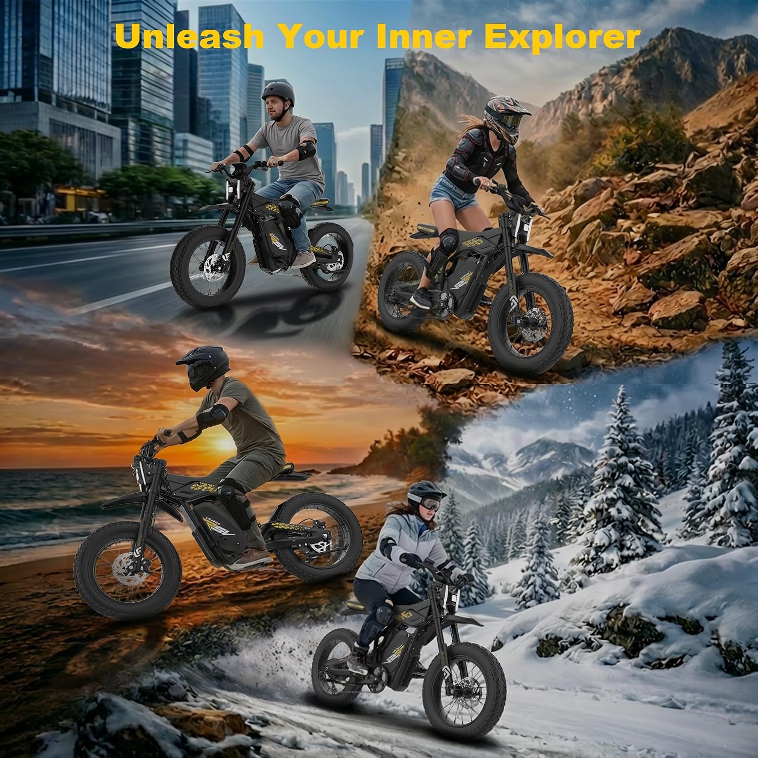 Electric Dirt Bike 2000W/3000W, 48V 23Ah