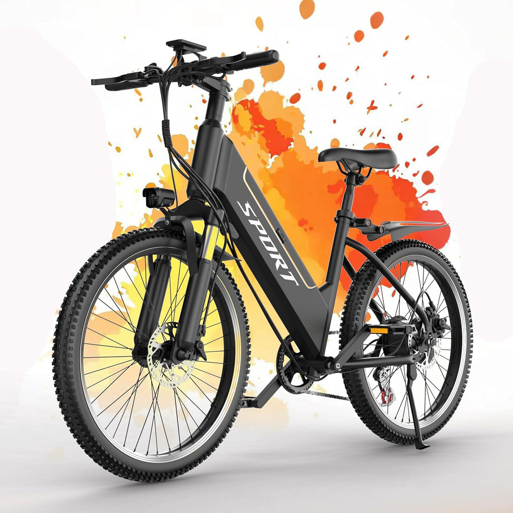 26" All-Terrain Step-Thru Electric Commuter Bike – 1500W Peak High-Torque Motor, 48V 13Ah Integrated Removable Battery, Adjustable Stem, 7-Speed, UL 2849 Safety Certified