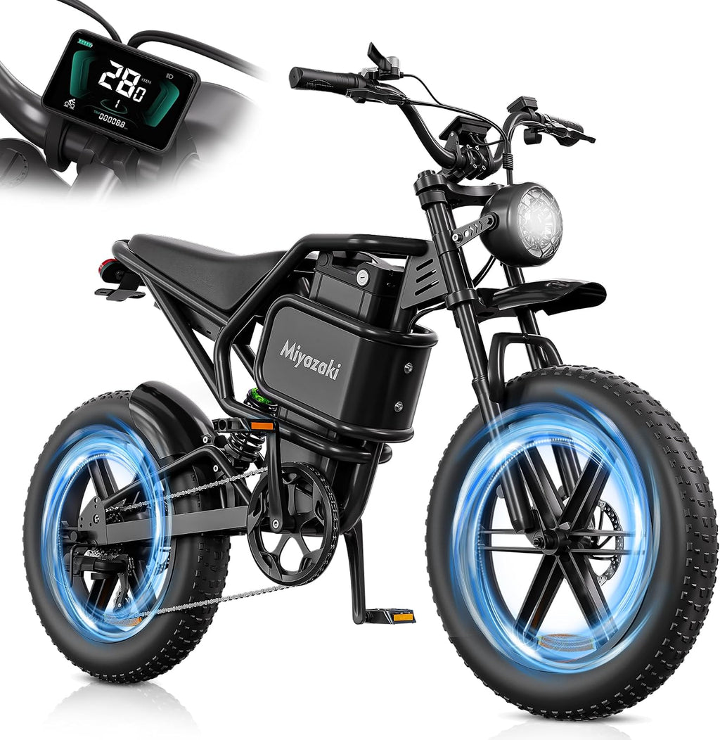 Smart 20" Fat Tire All-Terrain Electric Bike – 1500W Peak Motor, 35MPH Max Speed, 52V 25Ah Removable Battery, NFC/Password Start (UL2849 Certified)