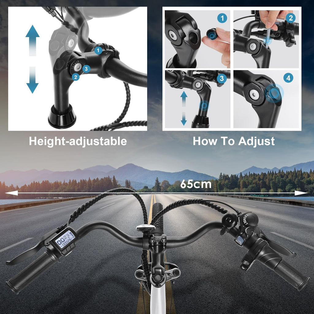 26" Electric Commuter & Mountain Bike – 400W/500Wh Removable Battery, Fast-Charge Tech, 7-Speed Cruiser E-Bike with Suspension Fork (UL2849 Certified)