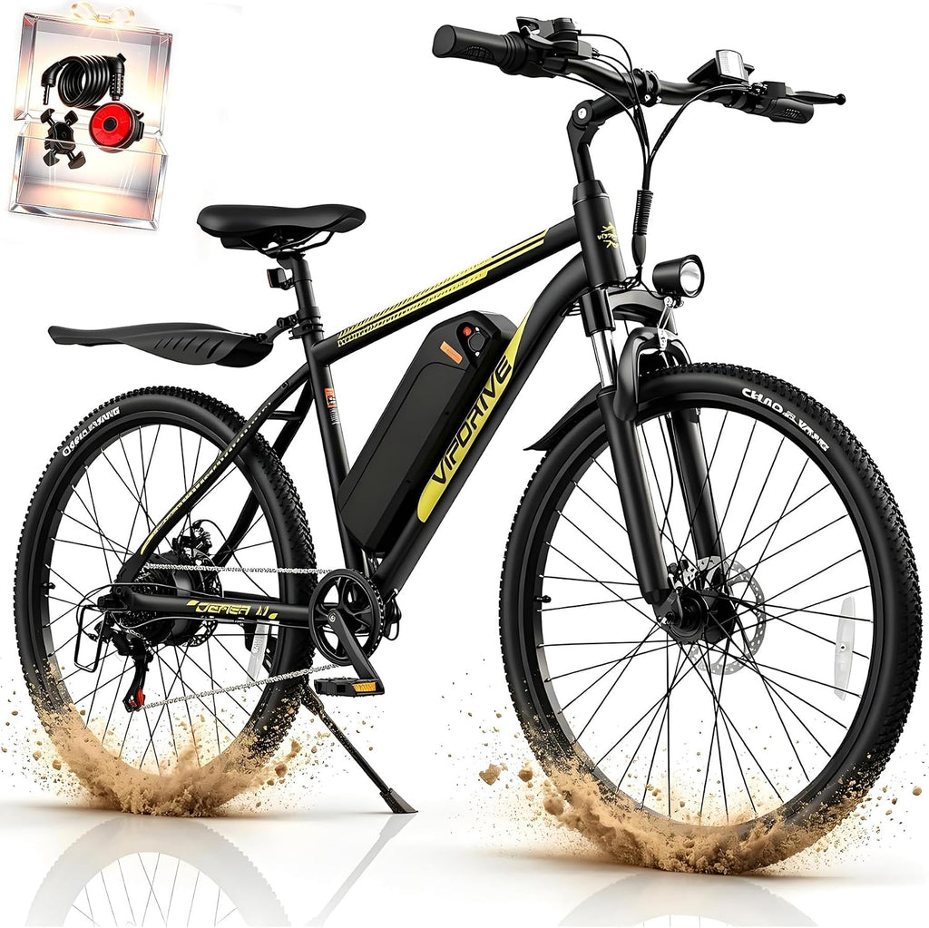 24"/26" Commuter & Mountain Electric Bike – 750W Peak Front Suspension All-Terrain E-Bike