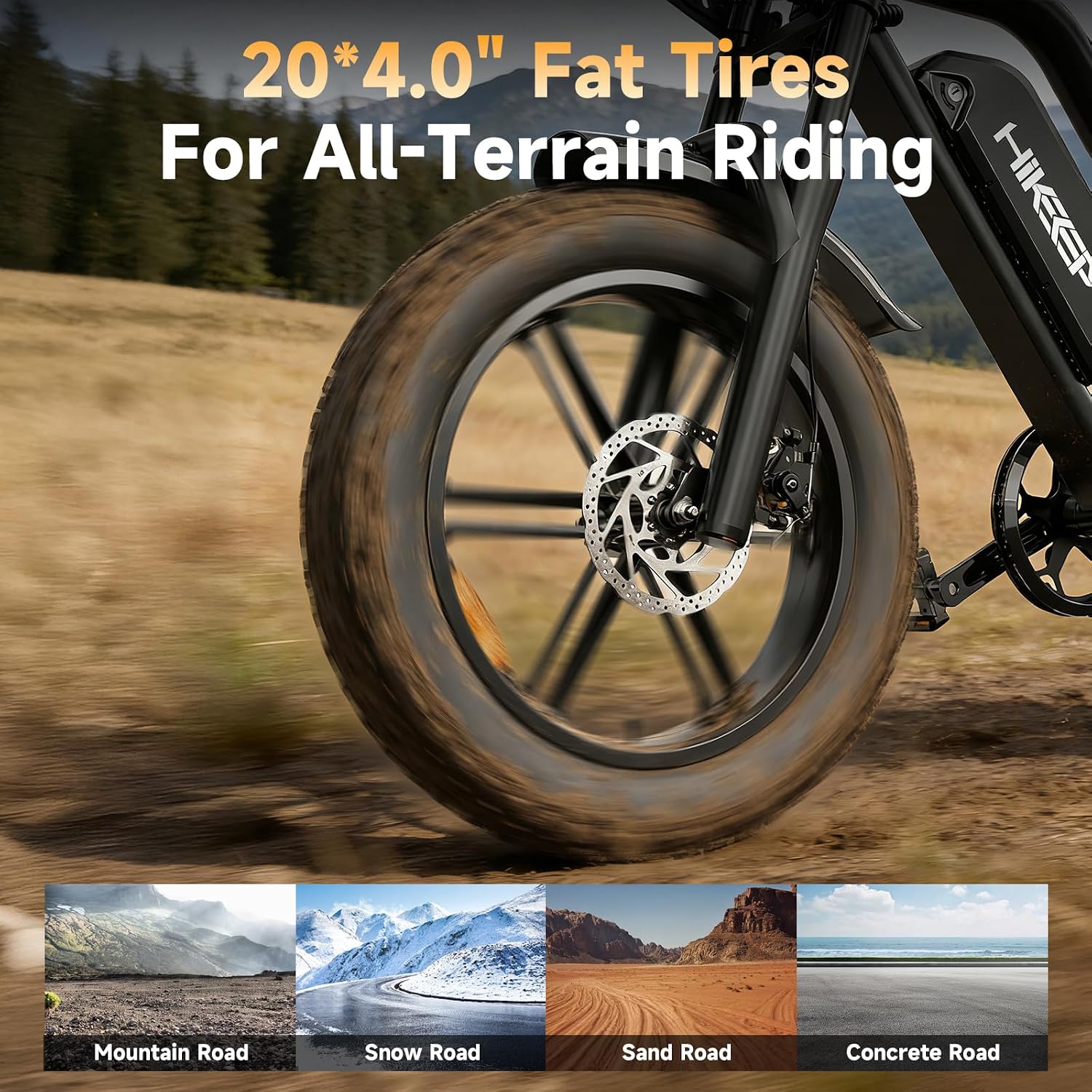 750W All-Terrain Fat Tire Electric Bike for Adults – 20" Moped Style E-Bike with 48V 15.6Ah Battery