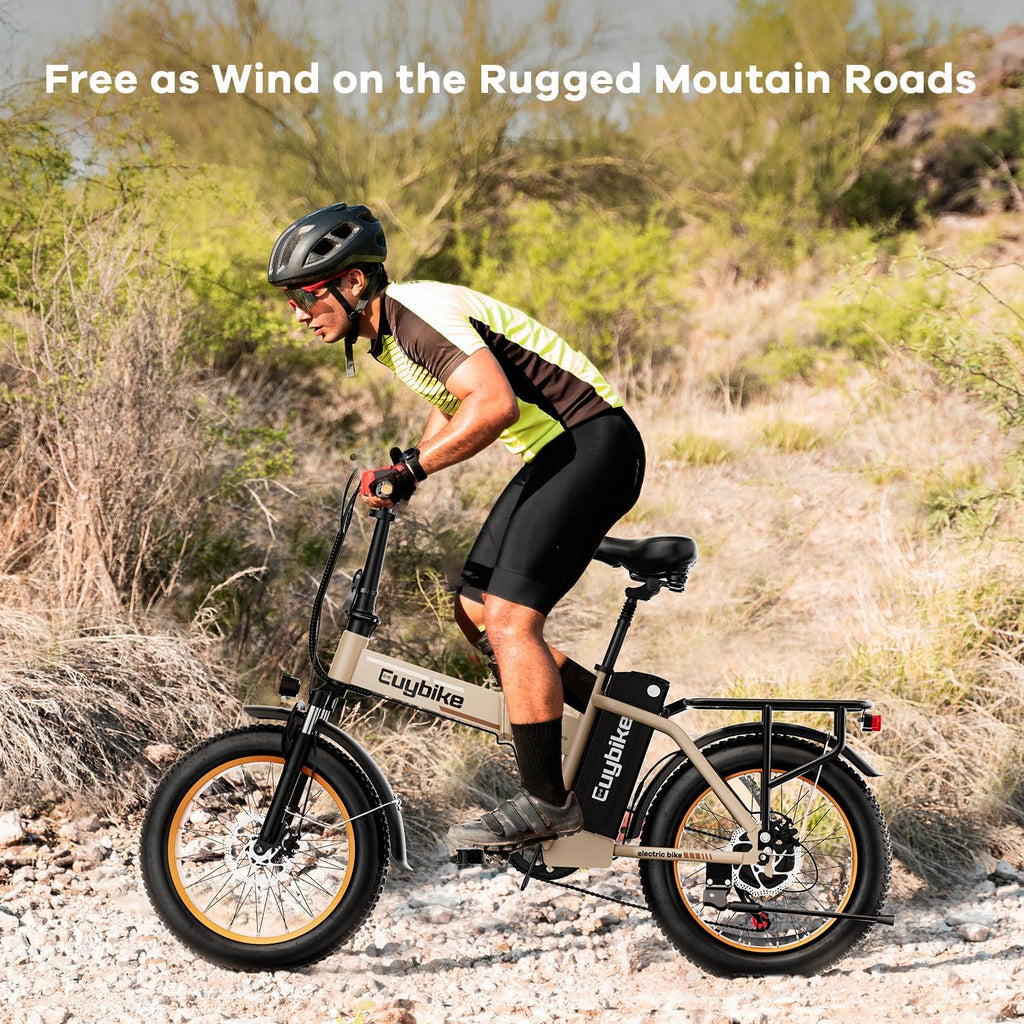 1000W Folding Electric Bike – 20" All-Terrain Fat Tire E-Bike with 80-Mile Max Range & Removable Battery