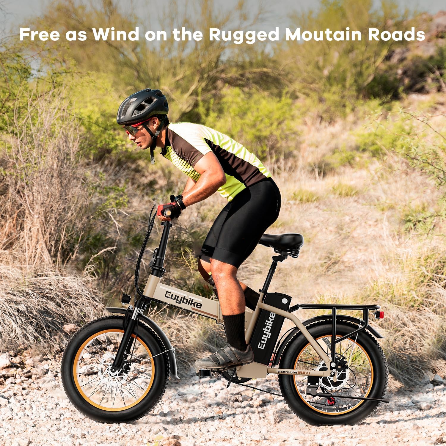1000W Folding Electric Bike – 20" All-Terrain Fat Tire E-Bike with 80-Mile Max Range & Removable Battery