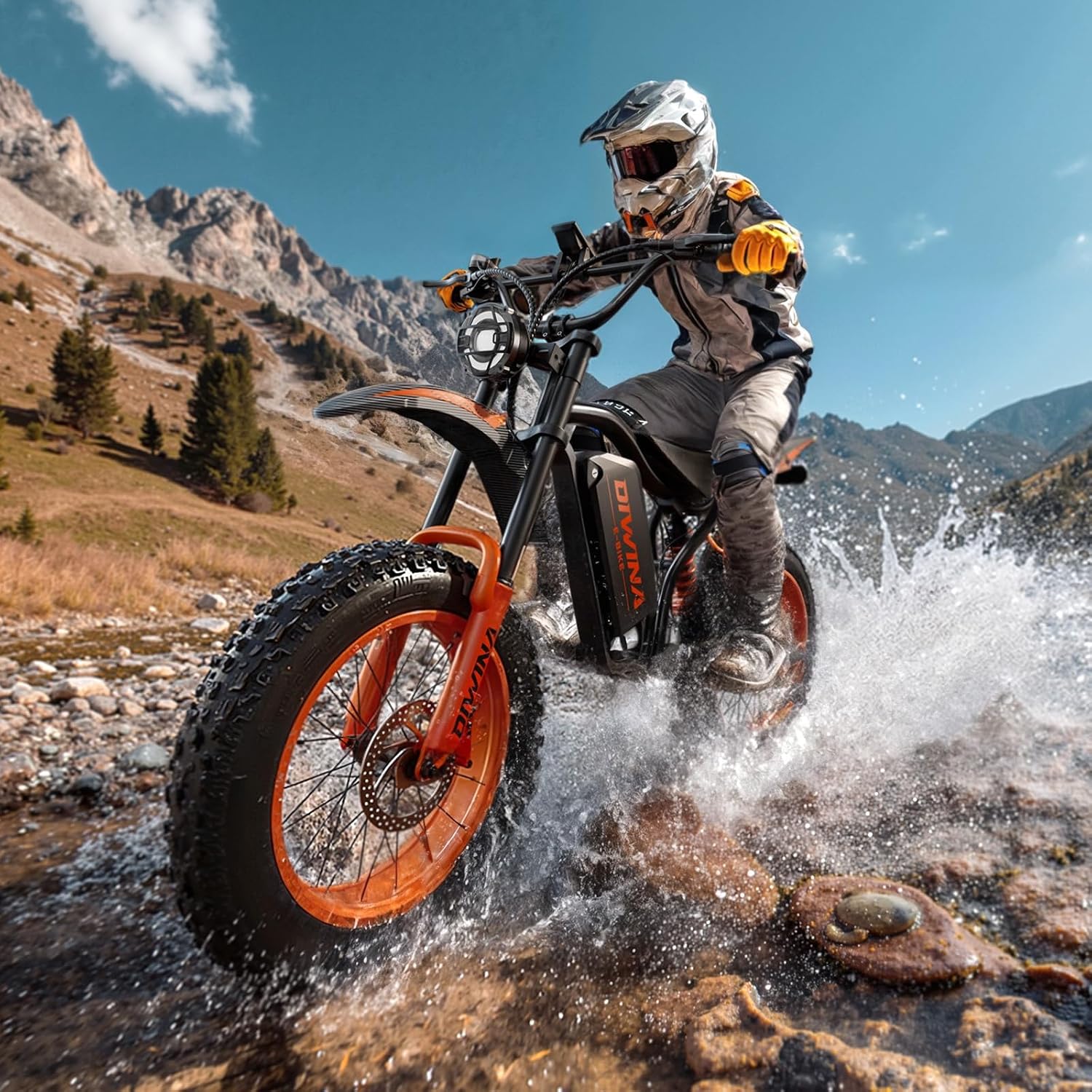 20" High-Performance All-Terrain Fat Tire Electric Bike | 6000W Peak, Full Suspension, 45 MPH, NFC Display