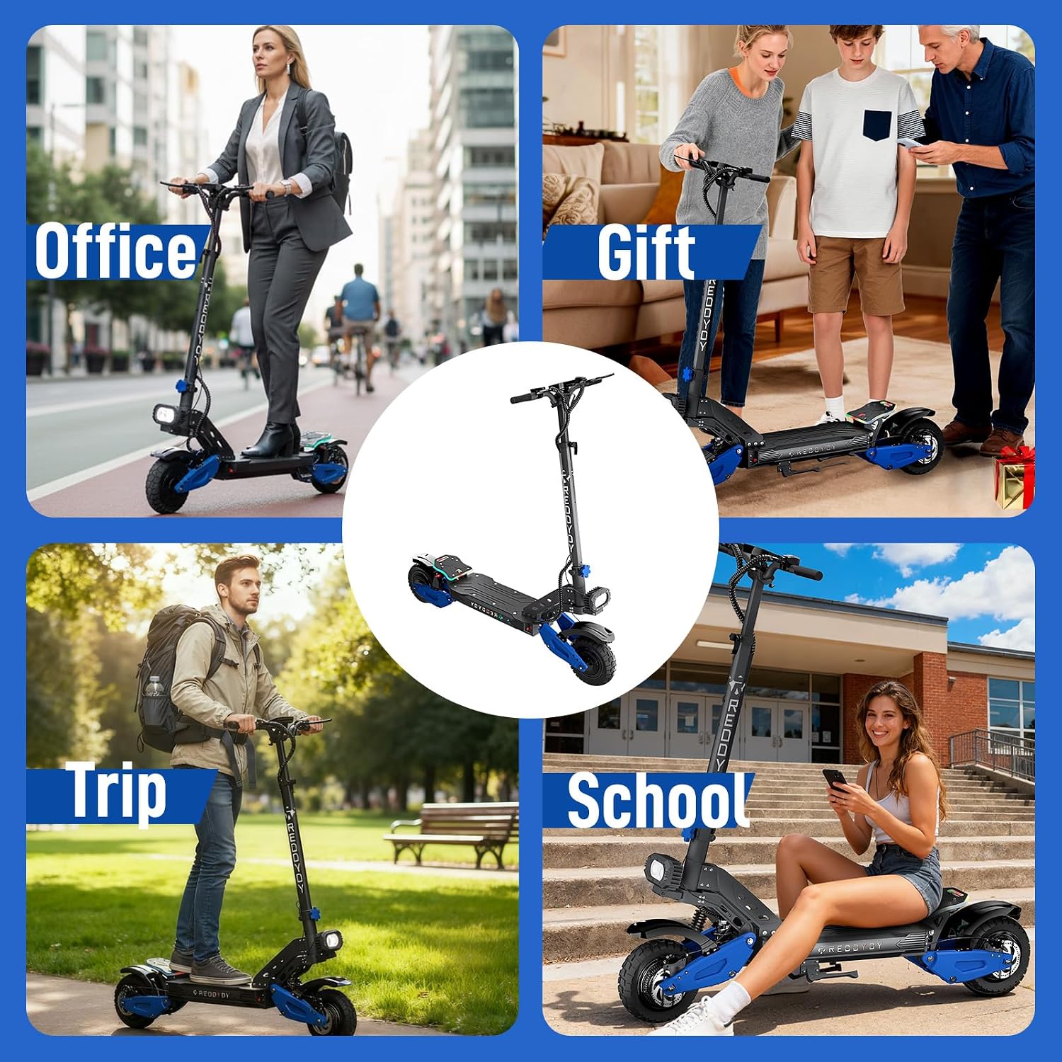 Electric Scooter for Adults, 5000W Dual Motor Electric Scooter | 50 Mph Top Speed, 55 Miles Max Range, 60V/25AH Battery, Dual Suspension Hydraulic Braking System, 10.5" Off-Road & LED Light
