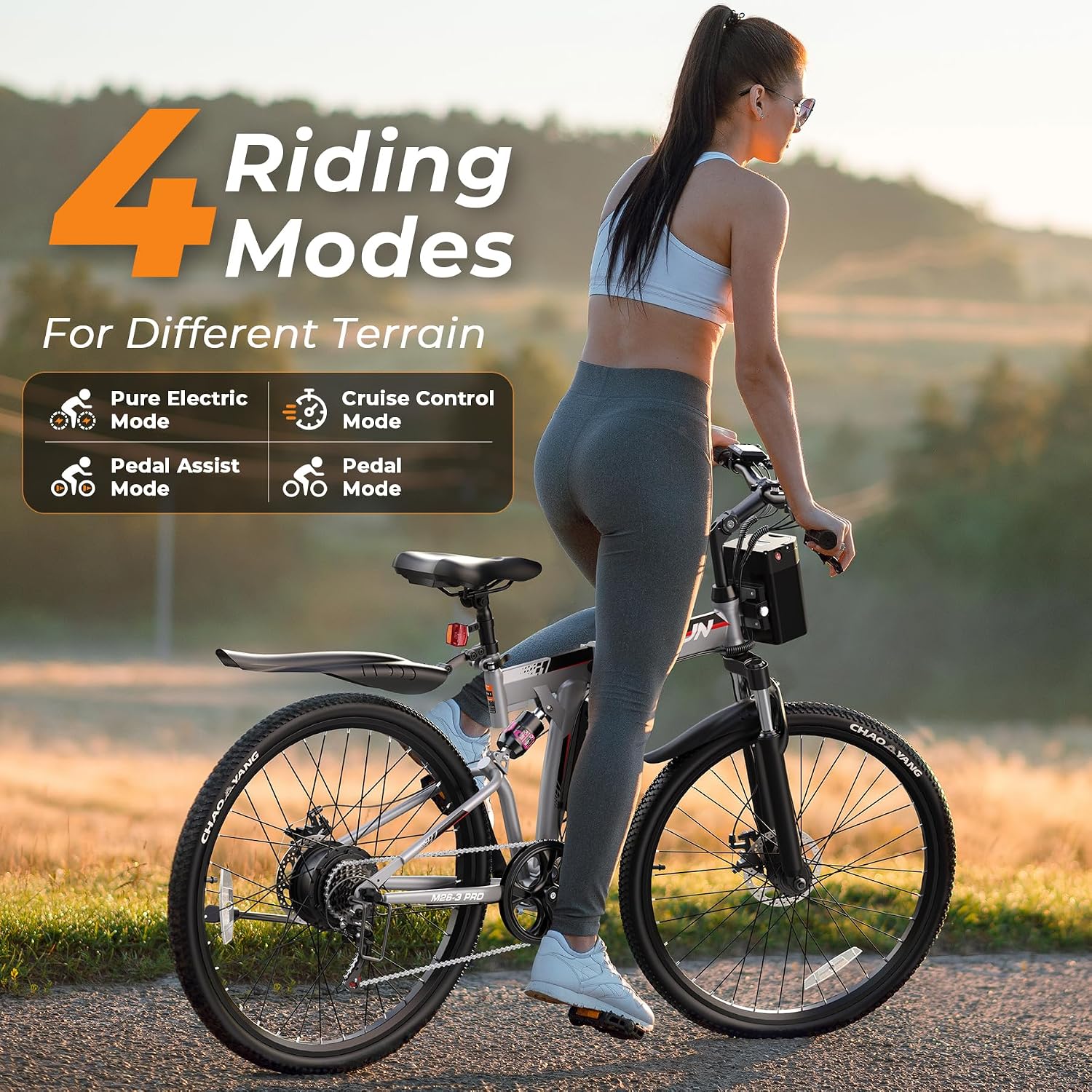 26" Folding Adult Electric Bike – 750W Peak, 20 MPH, Up to 50-Mile Range, Full Suspension & Dual Disc Brakes (UL 2849 Certified)