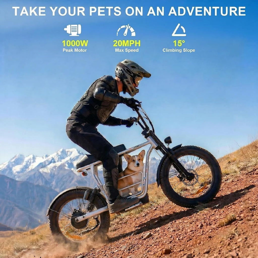 Adult Electric Utility Scooter with Seat – 1000W Peak, 25-Mile Range, 20 MPH, Cargo Basket & Comfort Suspension (UL 2272 Certified)