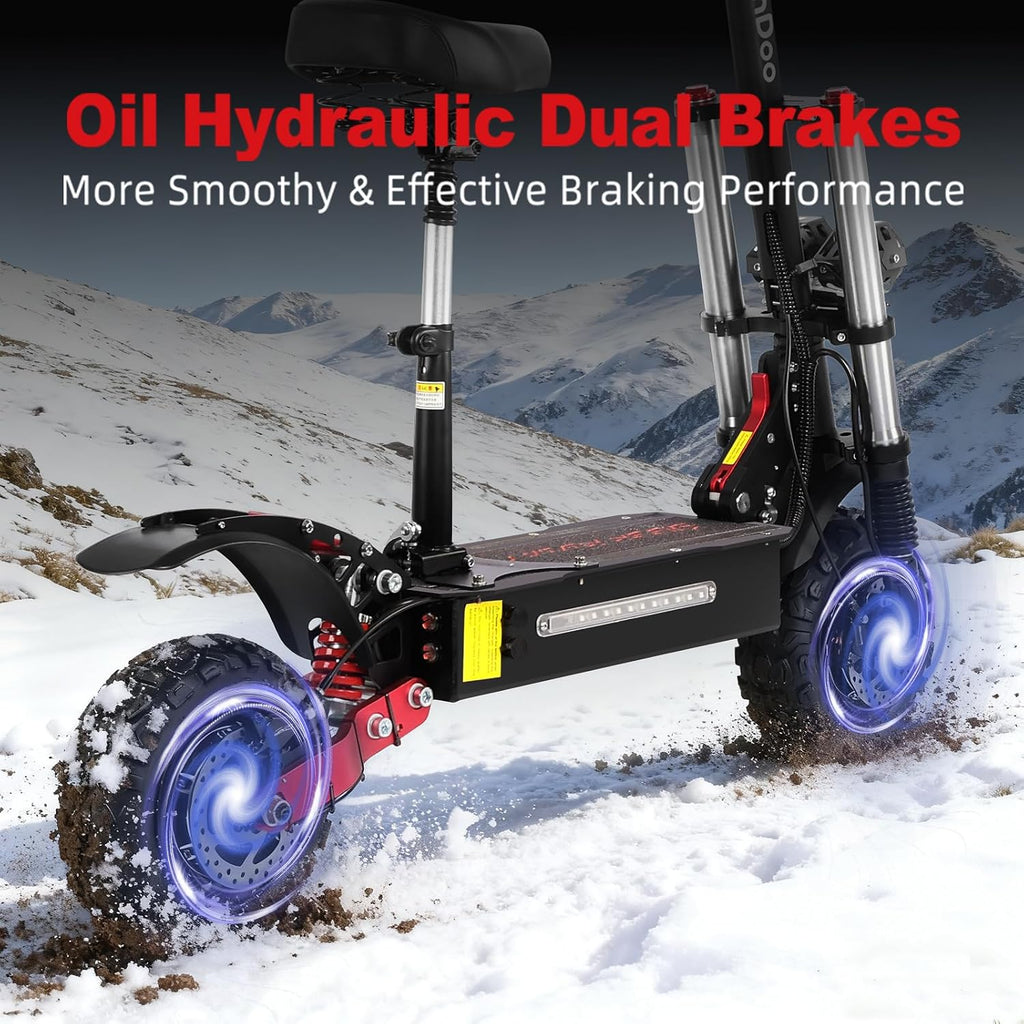 High-Performance Off-Road Dual Motor Electric Scooter – 5600W Peak Quick-Fold E-Scooter with Hydraulic Braking & Dual Suspension