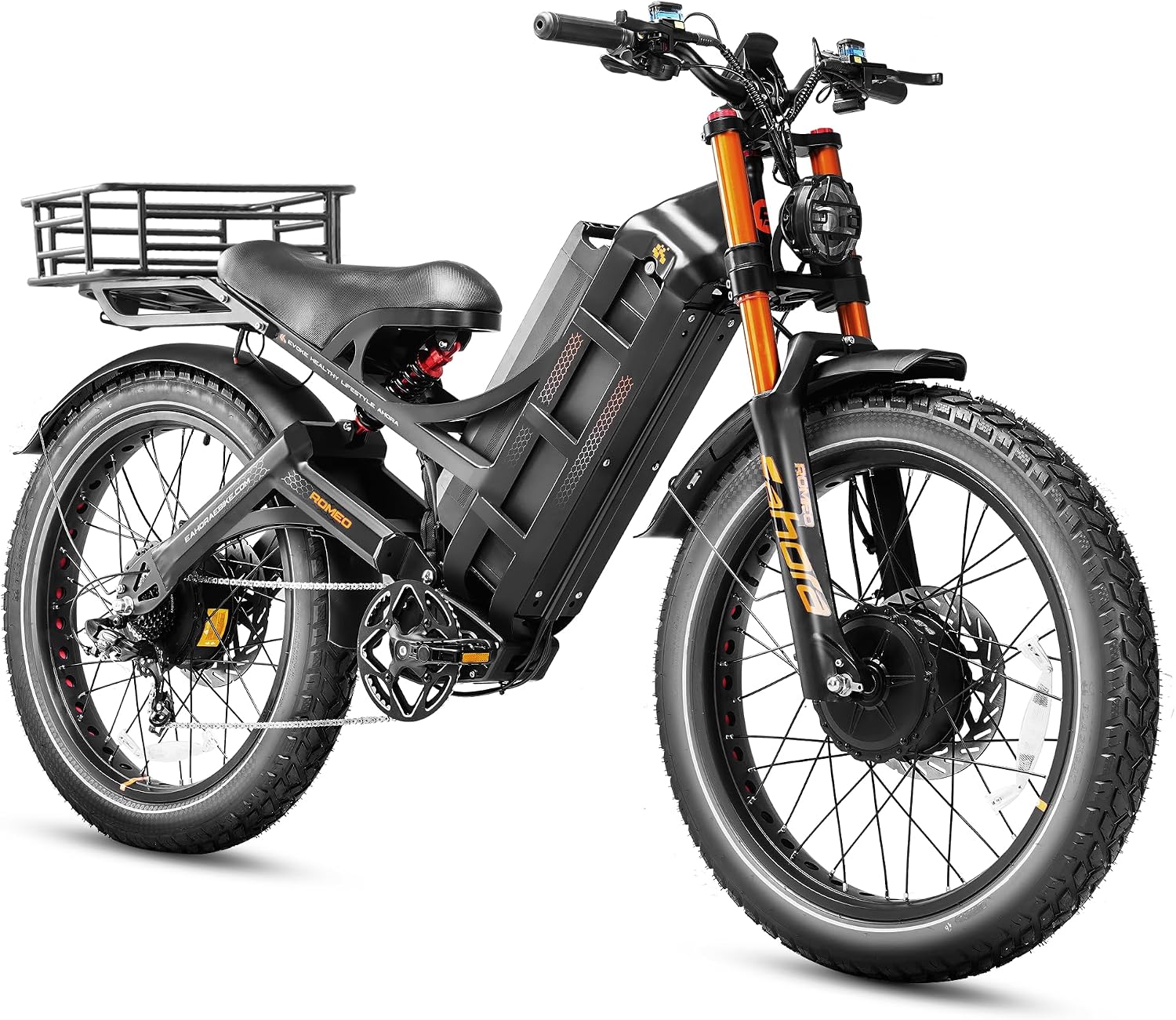 6000W Peak Dual-Motor Full-Suspension 26" Fat Tire Electric Bike for Adults – 52 MPH Ultra Long-Range E-Bike