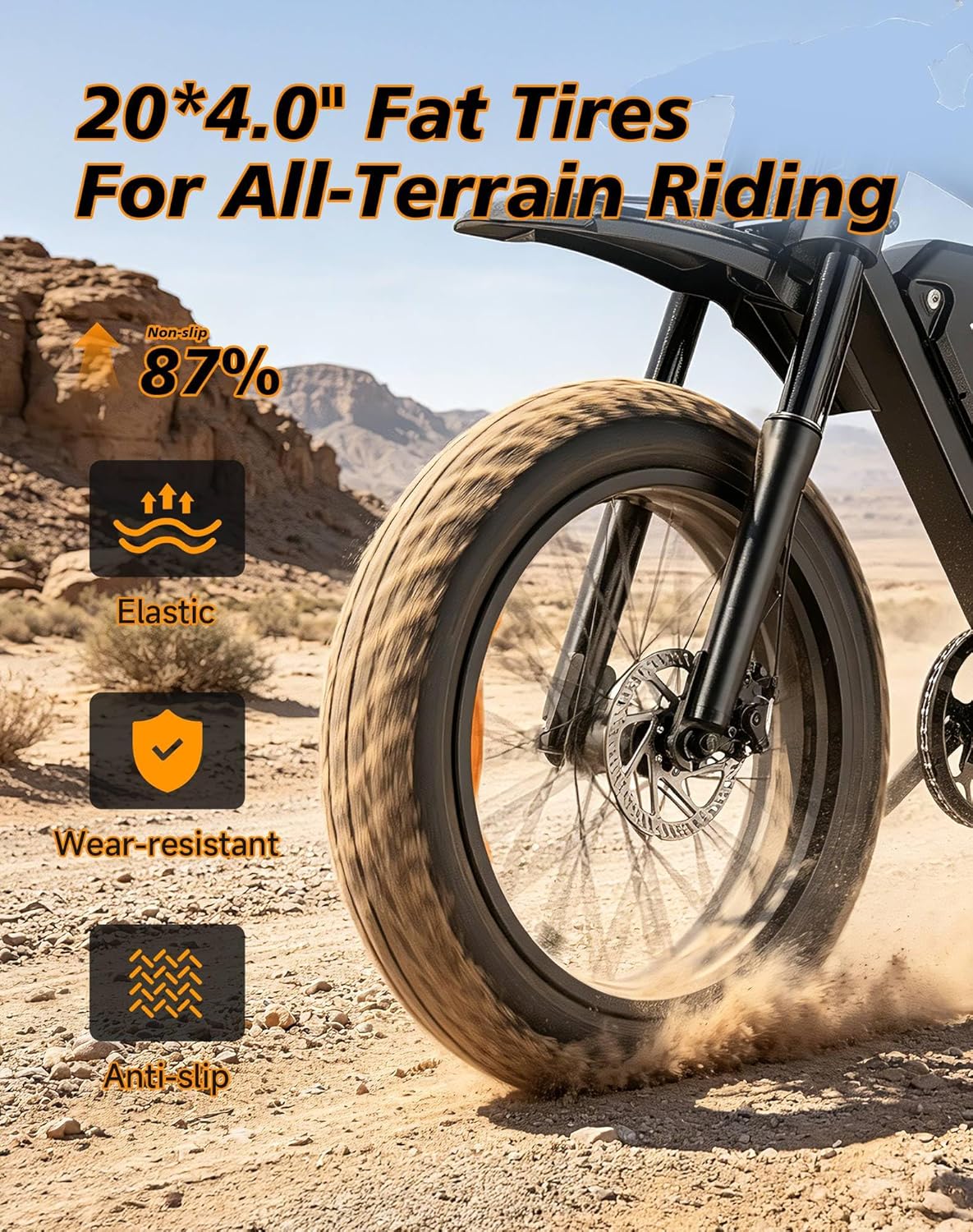 Electric Dirt Bike for Adults - 750W Peak 1500W Motor, 20 x 4.0 Inch Fat Tire Electric Motorcycle Style Ebike