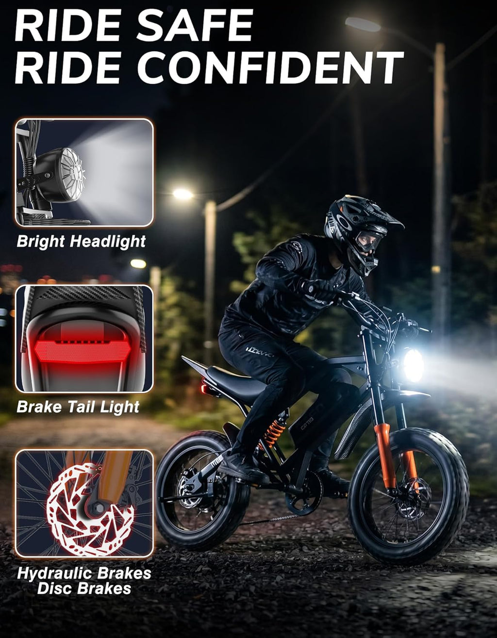Electric Dirt Bike, 5500W Peak Electric Motorcycle with 48V/30AH