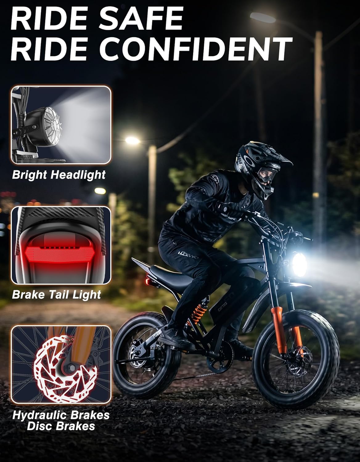 Electric Dirt Bike, 5500W Peak Electric Motorcycle with 48V/30AH