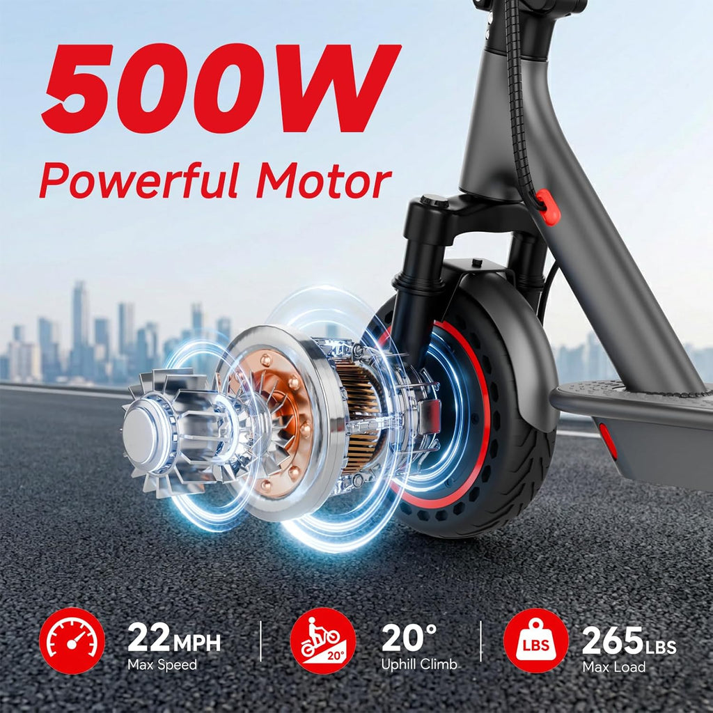 Electric Scooter for Adults with Dual Shock Absorbers,19/22MPH, 700/1000W Peak Motor