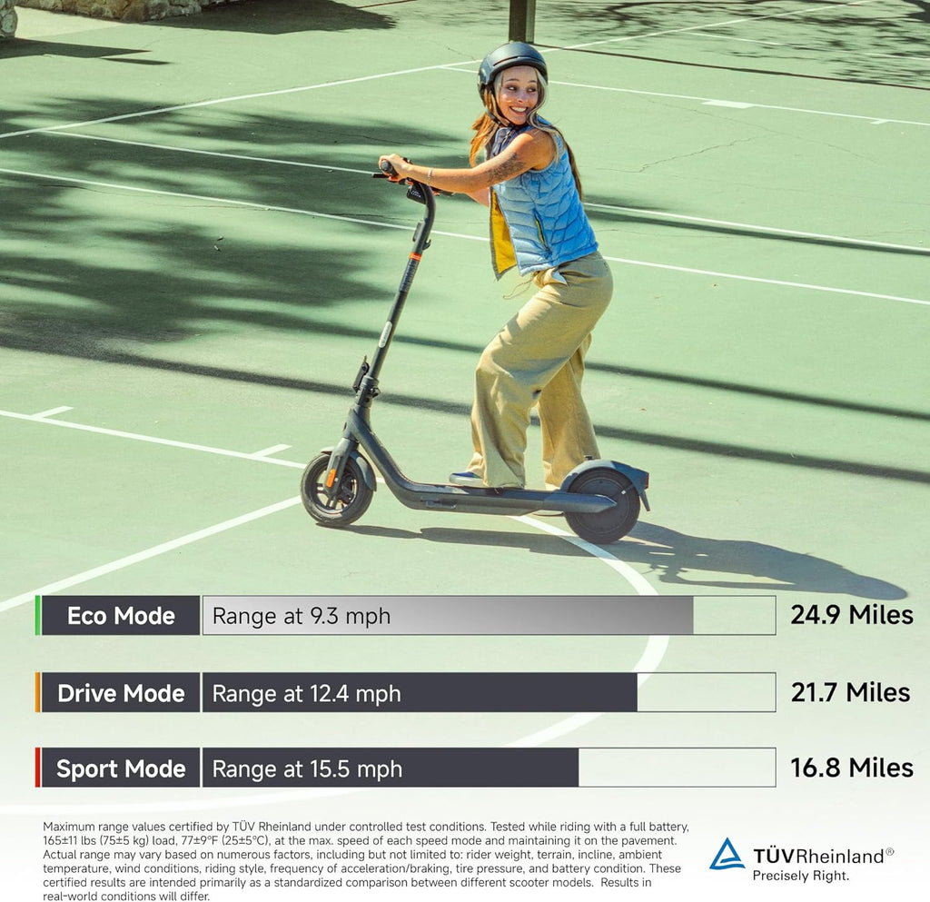 E2 Plus II/E2 Pro/E3 Pro Electric Scooter, 15.5–20 MPH, Long Range, Dual Elastomer Suspension