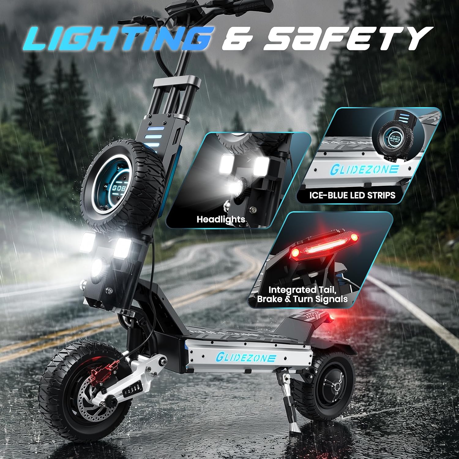 5600W Dual Motor Off-Road Electric Scooter | 60MPH High-Speed Folding Adult E-Scooter