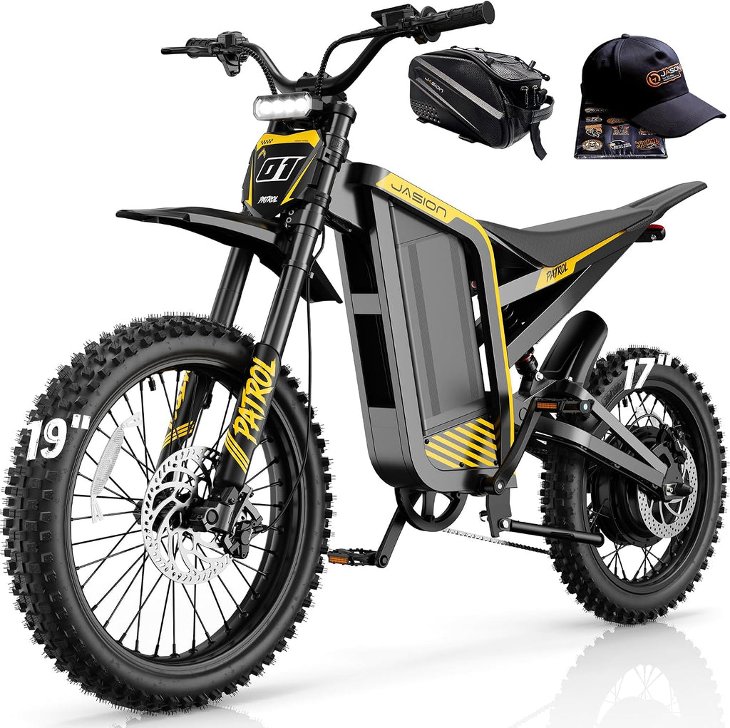 High-Power Off-Road Electric Dirt Bike for Adults & Teens – 4000W Peak Motor, 40MPH Max Speed, 52V 30Ah (1560Wh) Battery, Full Hydraulic Brakes & Dual Suspension