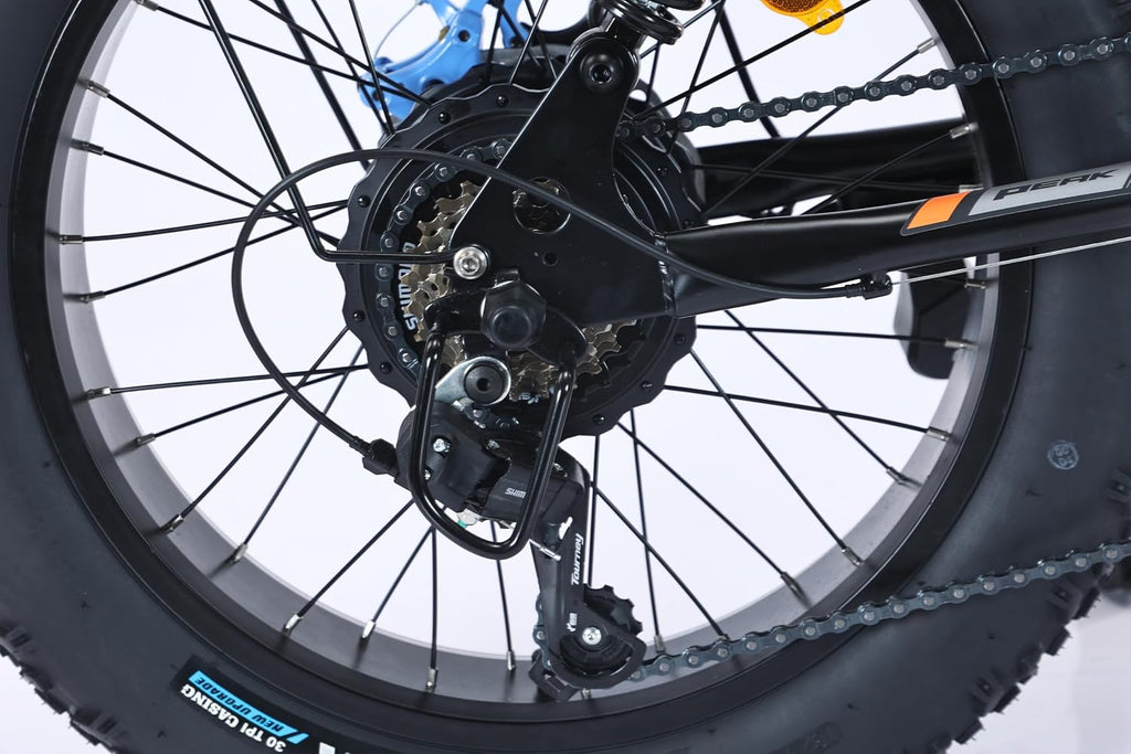 High-Speed Off-Road Fat Tire Electric Mountain Bike | Dual Headlights & 7-Speed