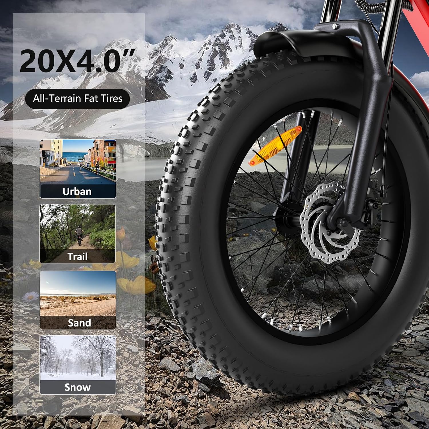 20" All-Terrain Fat Tire Electric Bike – 2000W Peak Performance Moto-Style E-Bike (35 MPH, 75+ Mile Range)