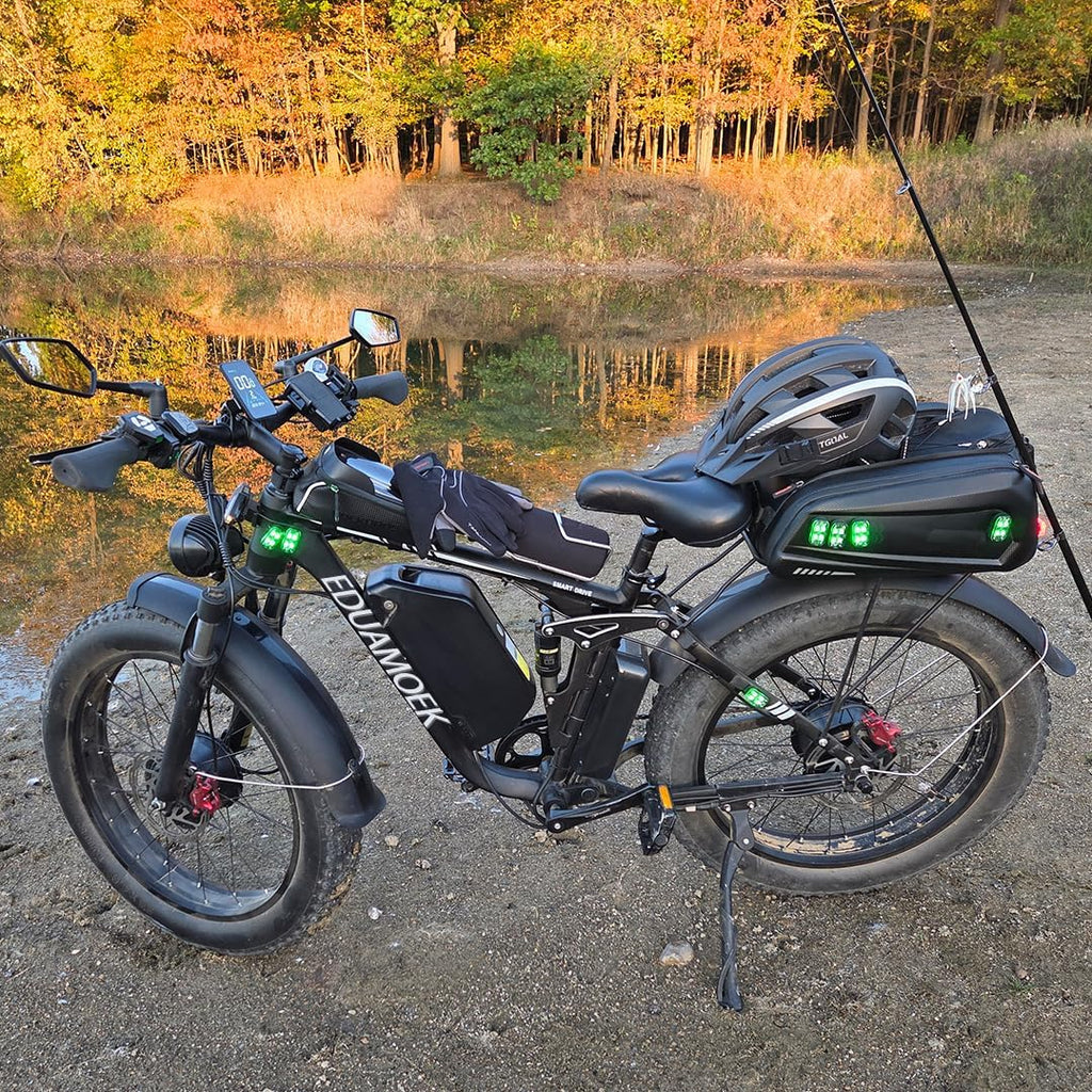 Dual Motor All-Terrain Electric Bike | 9000W Peak, 58V 34Ah Long-Range Battery, 46 MPH Full Suspension Fat Tire E-Bike