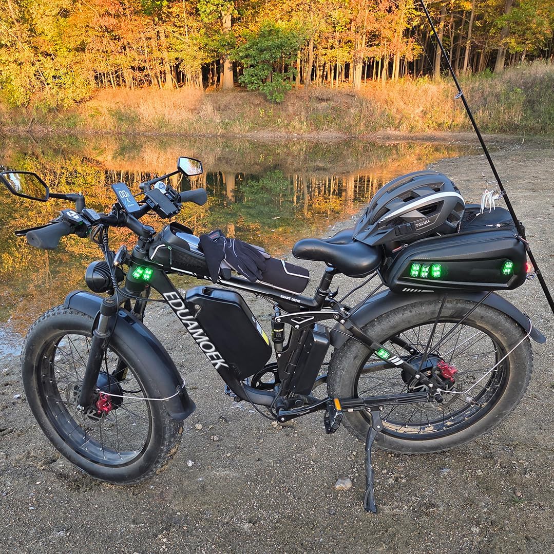 Dual Motor All-Terrain Electric Bike | 9000W Peak, 58V 34Ah Long-Range Battery, 46 MPH Full Suspension Fat Tire E-Bike