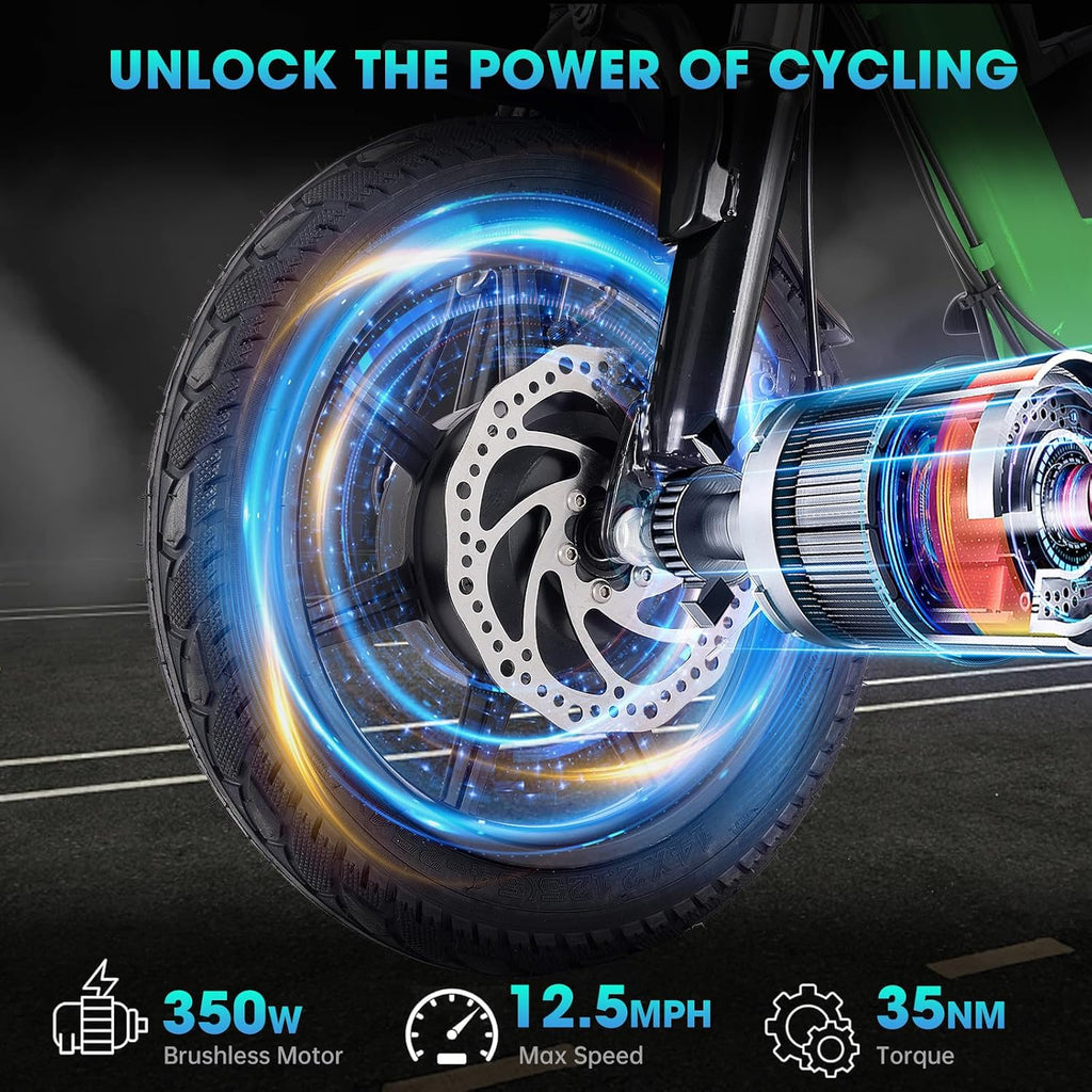 Folding Step-Thru 3-Wheel Electric Trike with 2 Seats | Peak 500W Brushless Motor E-Tricycle | 480Wh Removable Power, 45-Mile Range & Rear Passenger Bench