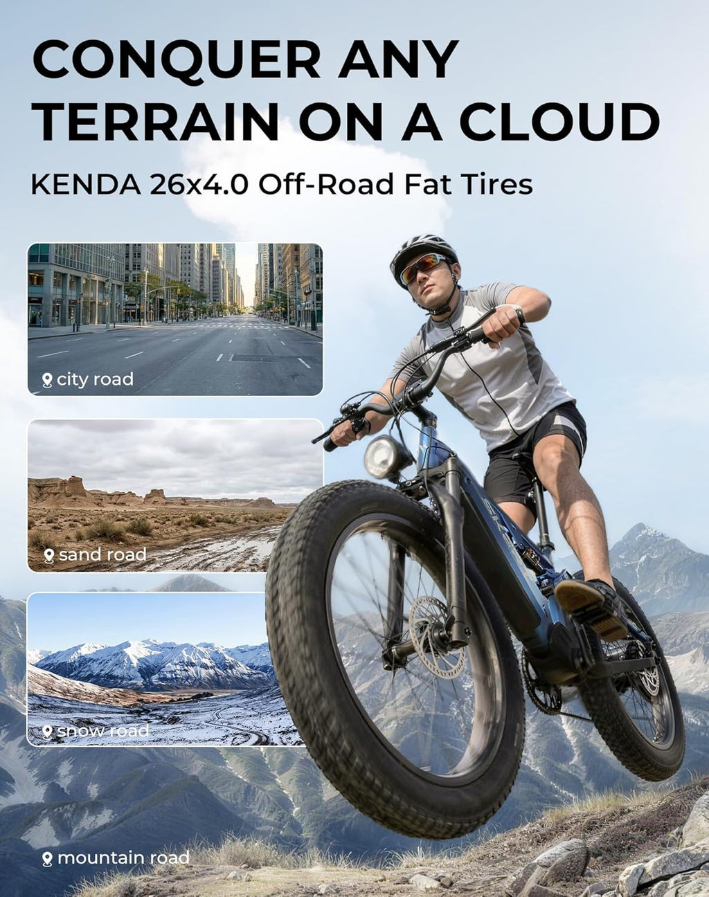 26" Fat Tire All-Terrain Mountain E-Bike | 1000W Full Suspension Electric Bicycle