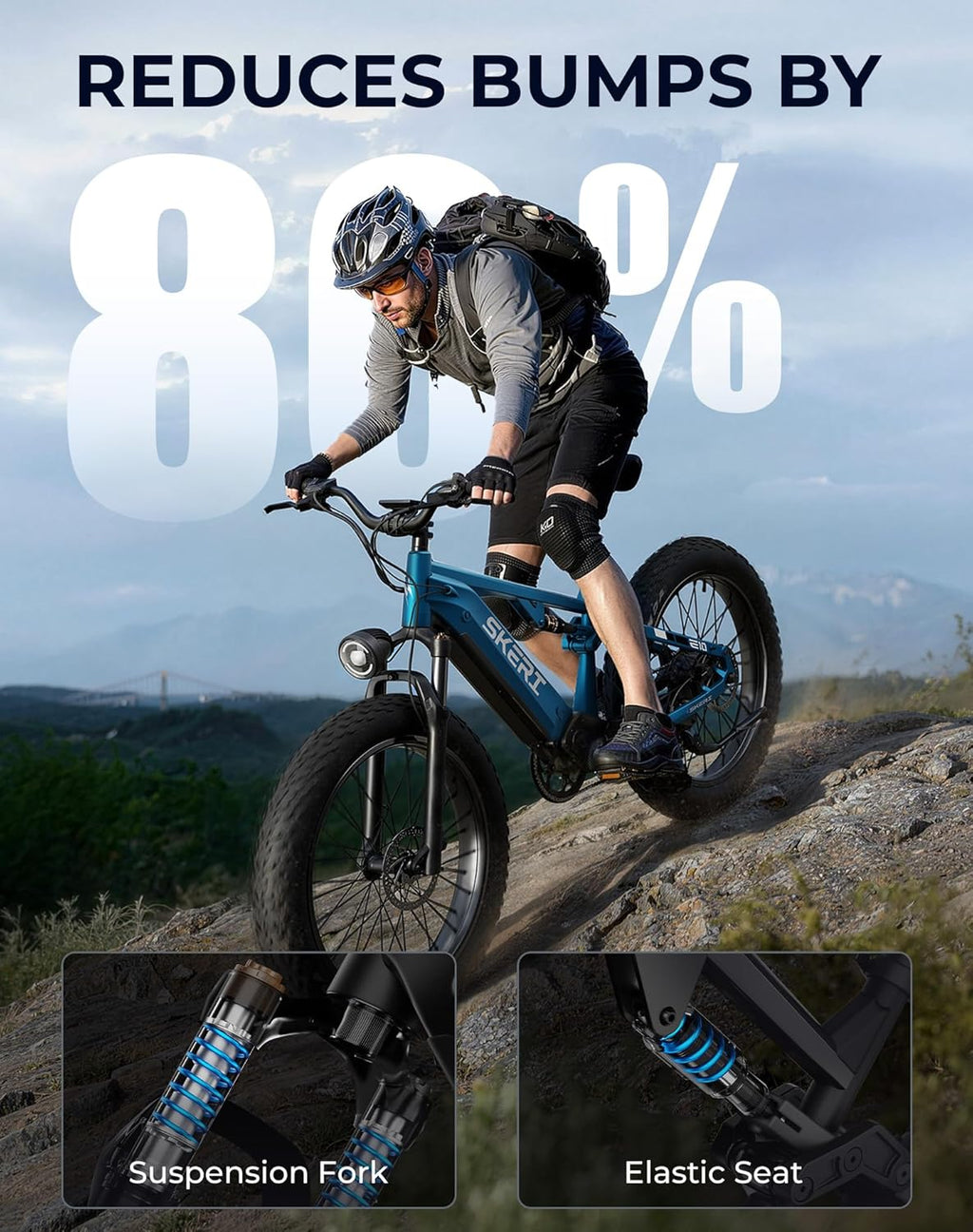 26" Fat Tire All-Terrain Mountain E-Bike | 1000W Full Suspension Electric Bicycle