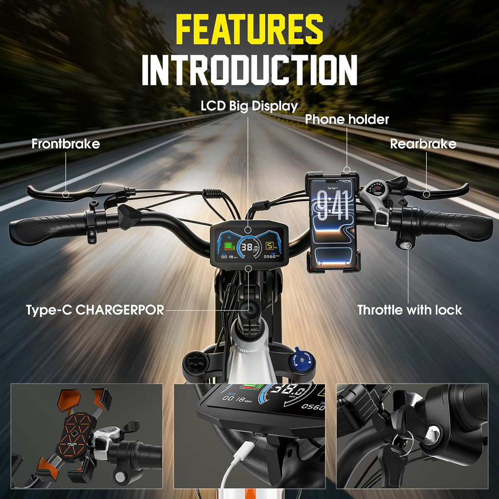 High-Torque Off-Road Fat Tire Electric Bike | Step-Through Frame & Long-Range PAS