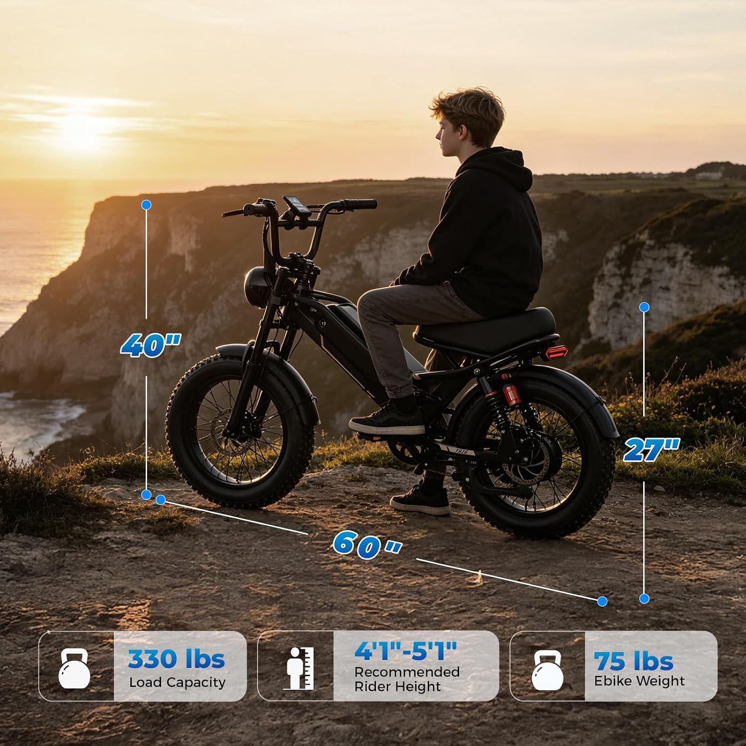 All-Terrain Moped-Style Electric Dirt Bike | 2000W-3000W Peak High-Power Fat Tire E-Bike