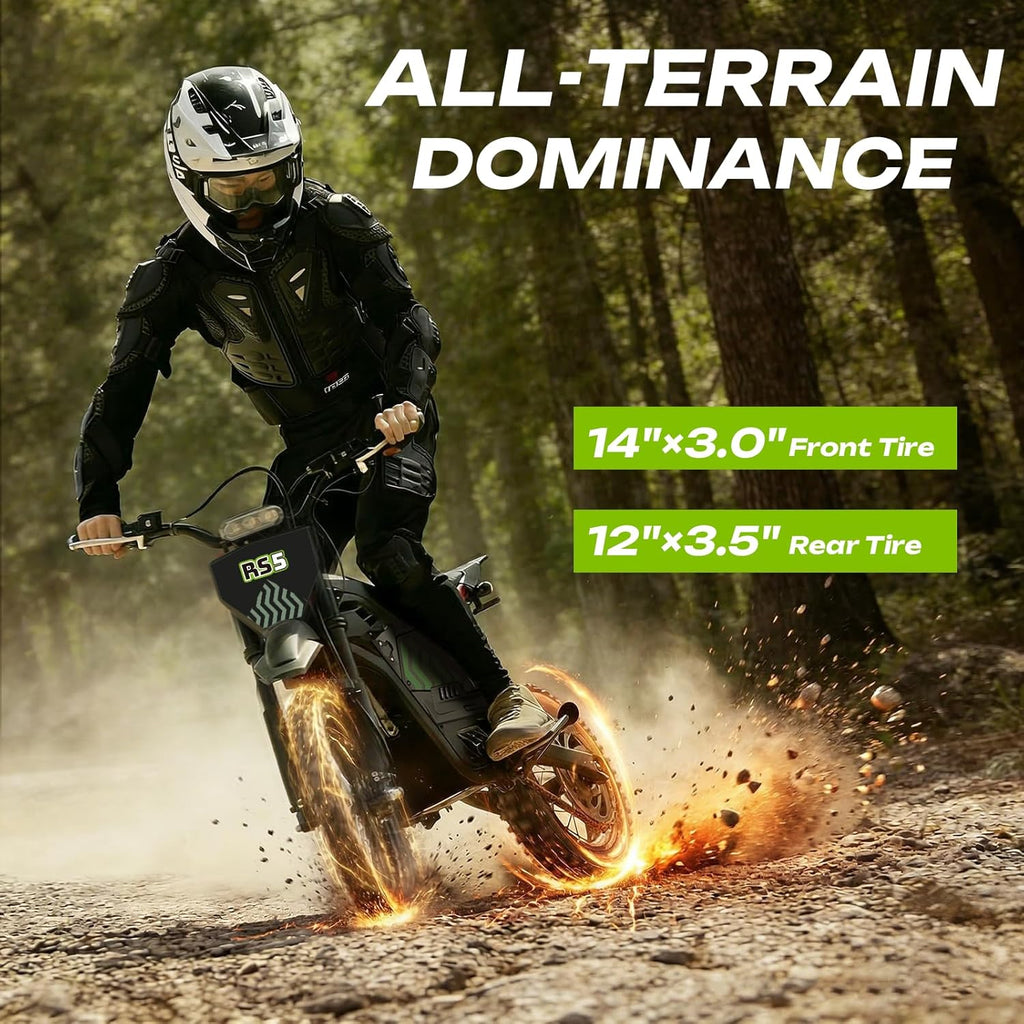 Electric Dirt Bike, 2200W 37MPH Electric Motorcycle, 48V/22.5Ah