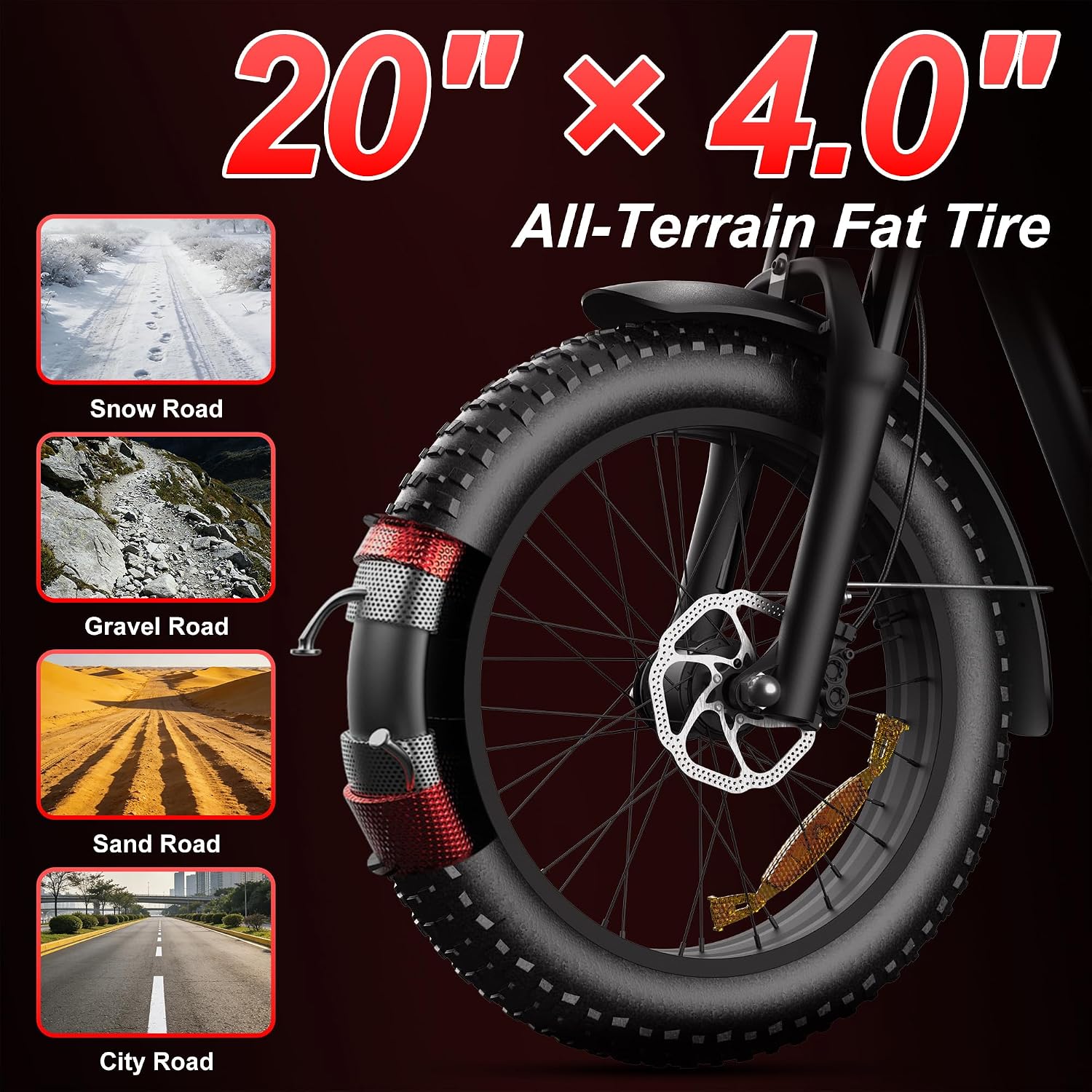 20" All-Terrain Fat Tire Electric Bike | Custom Power Options Up to 3000W Peak
