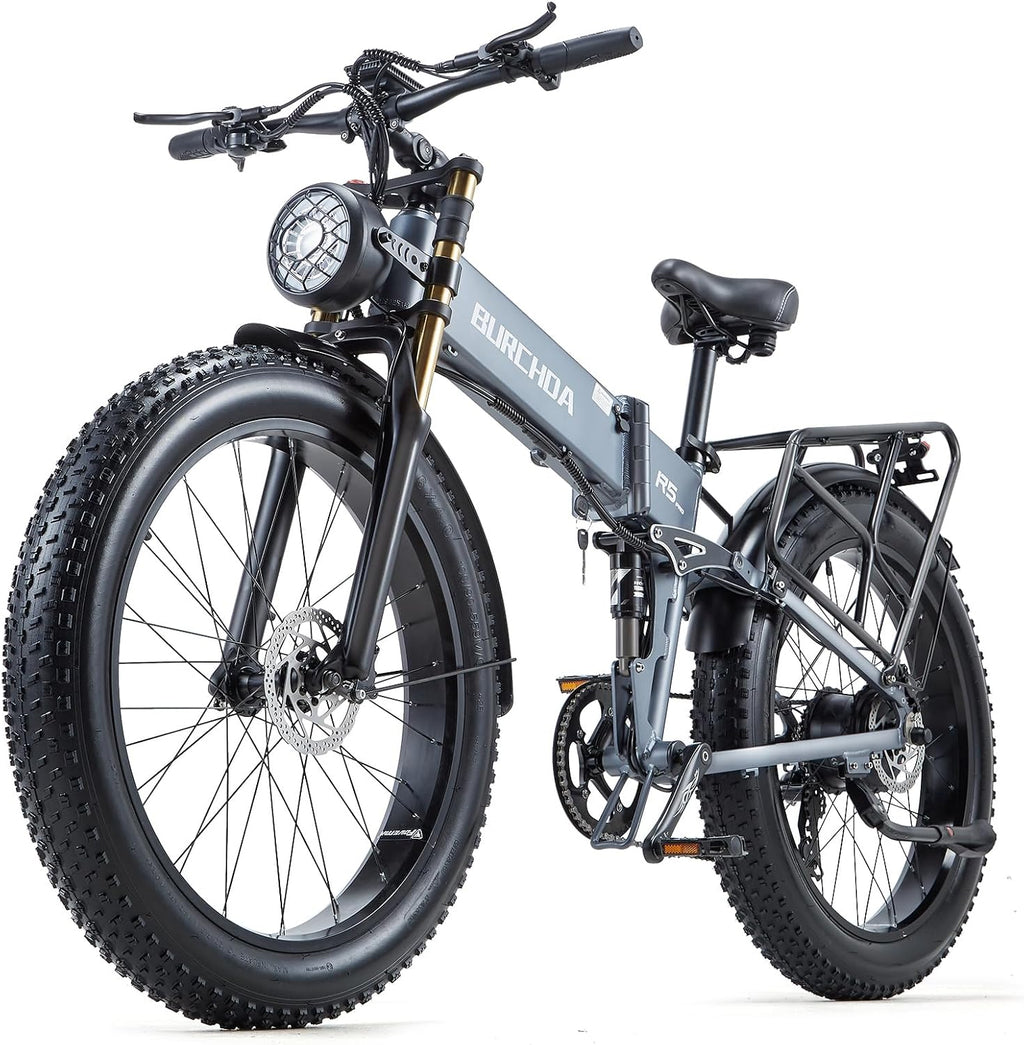 All-Wheel Drive Dual Motor Electric Mountain Bike – High-Power AWD E-Bike (Up to 5000W Peak, 40 MPH) with Full Suspension, 26" All-Terrain Fat Tires & Long-Range Battery Options