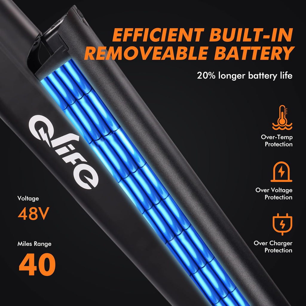 26" Electric Mountain Bike for Adults | 1200W Peak Motor, 20+ MPH, Sleek Built-In Removable Battery Commuter E-Bike