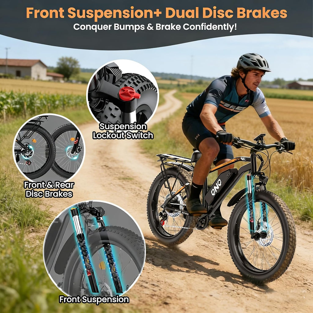High-Speed Fat Tire Electric Mountain Bike | UL Certified Safety & 7-Speed