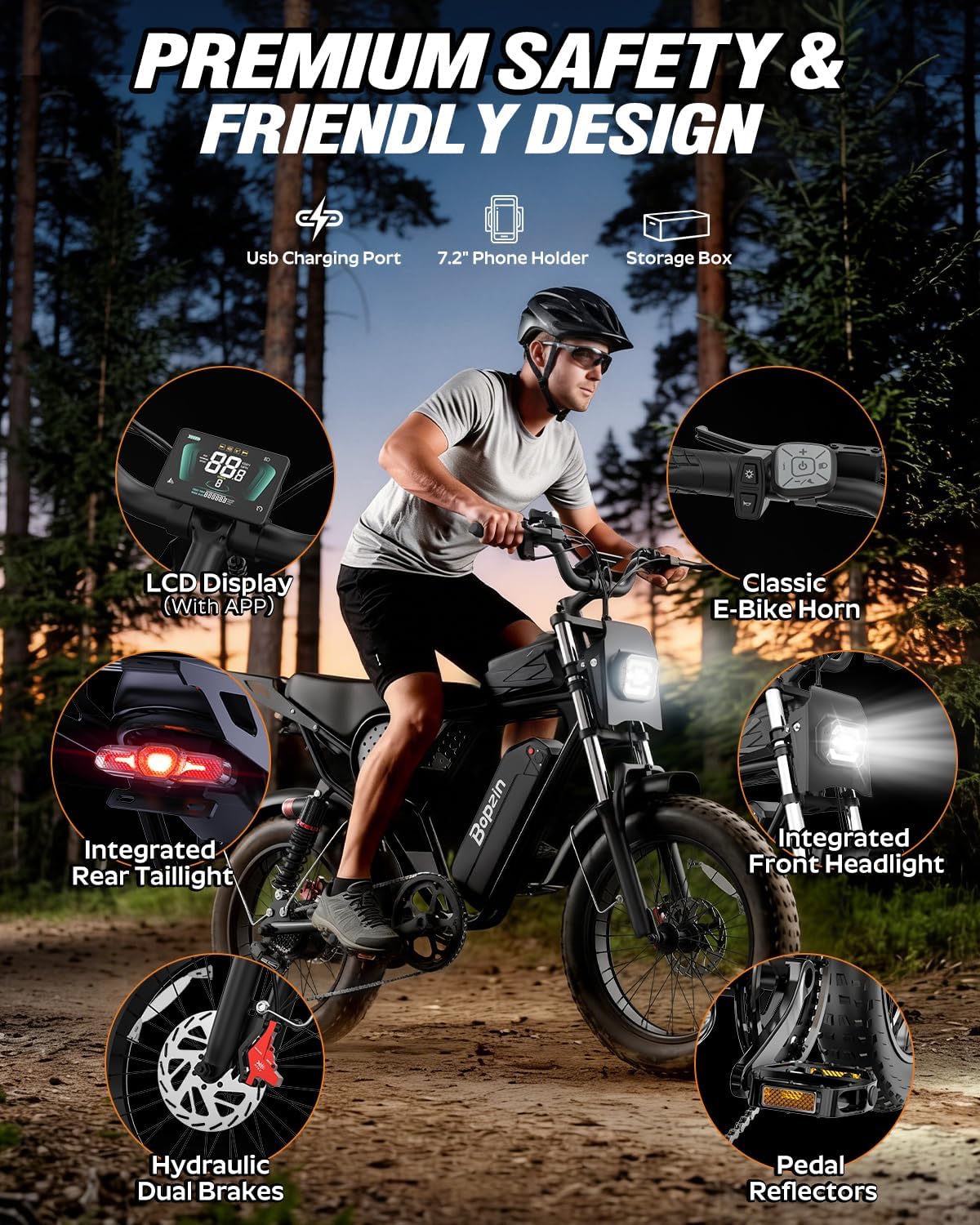 Electric Bike for Adult 1500W-2000W Peak Motor, 48V 20-25AH