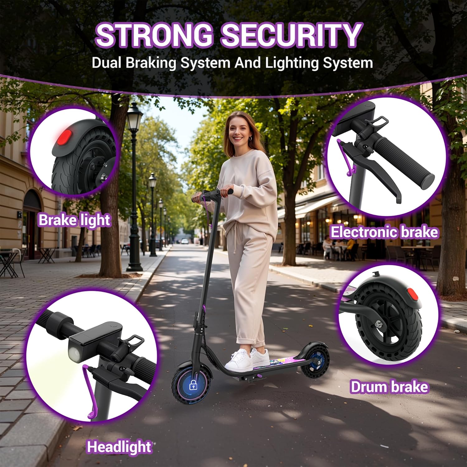 Electric Scooter for Adults, Folding E Scooter with 350W/500W Motor 16/24 Mph Top Speed, Max 19-23 Miles Long